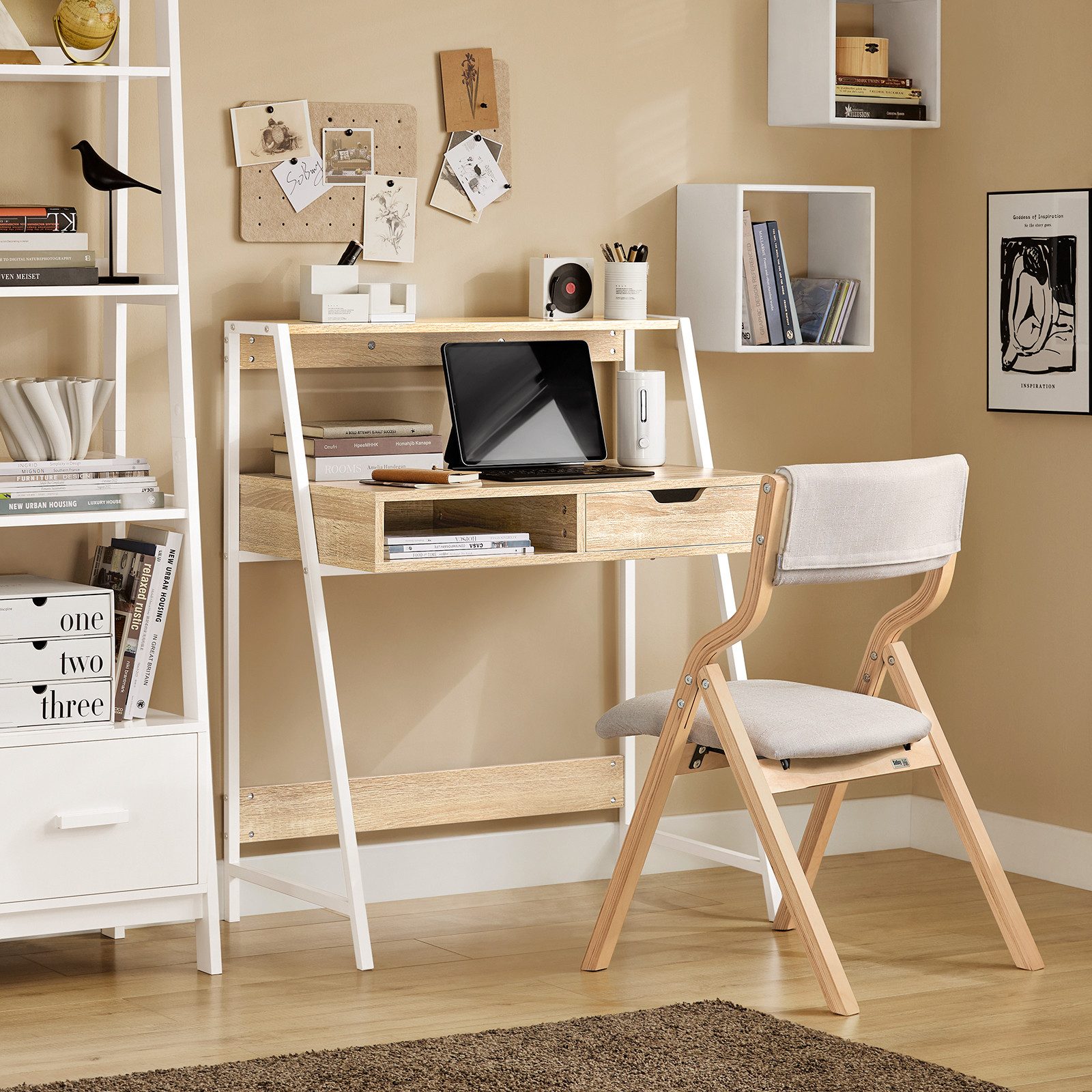 SoBuy Schreibtisch FWT63, mit Ablage und Fach Computertisch Arbeitstisch Bü günstig online kaufen