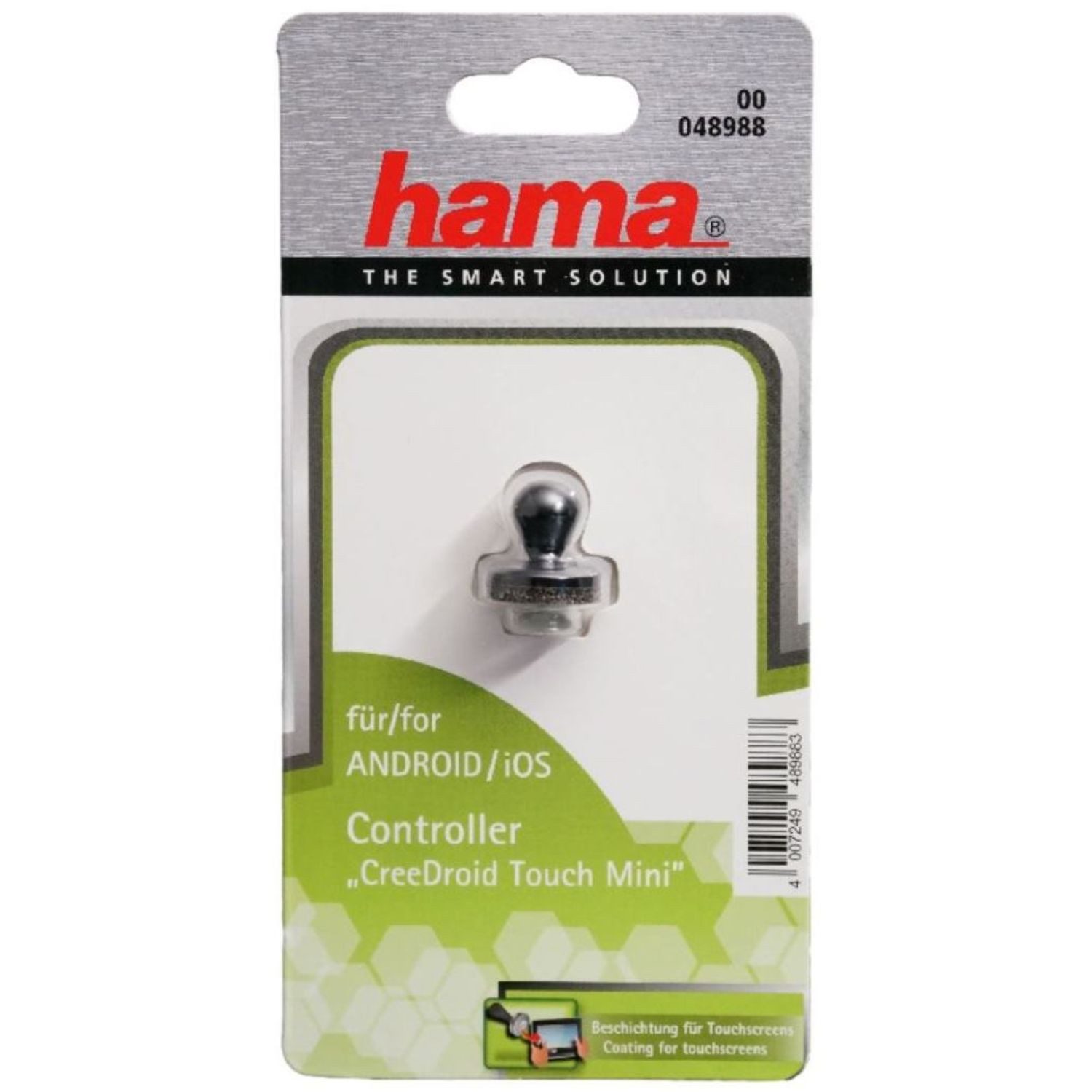 Hama Controller CreeDroid Touch Mini Joystick Schwarz Smartphone-Controller (Packung, 1 St., Alu Stick Gaming Telefonspiel passend für Android iOS Handy Smartphone)