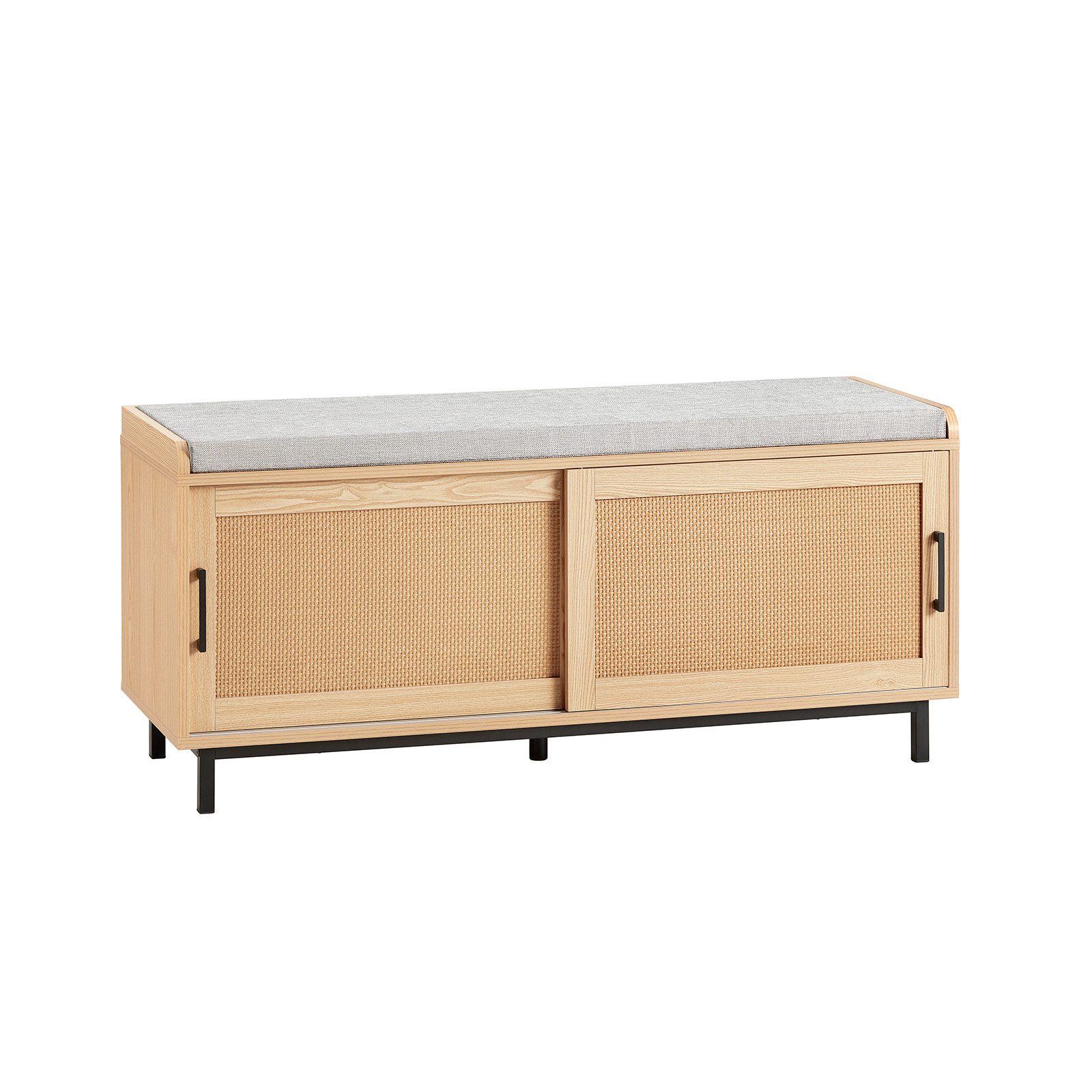 SoBuy Schuhbank FSR154, Schuhorganizer Schuhregal mit gepolstertem Kissen, Sitzbank mit Stauraum Dielenbank Schuhtruhe Sitzkommode Schuhregal