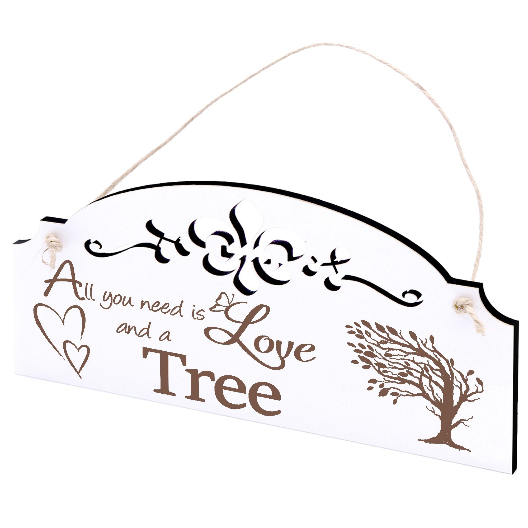 Hälfte des regulären Preises Dekolando Hängedekoration 20x10cm you Love Deko im Baum Wind need is All