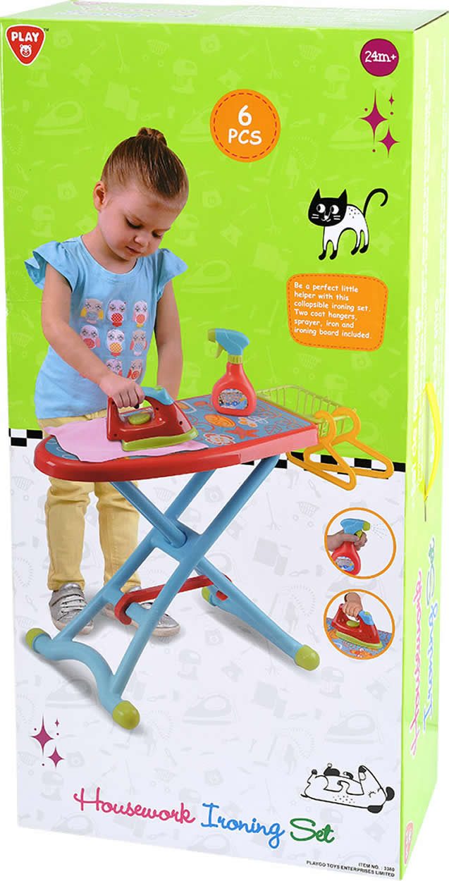 Play Kinder-Bügeleisen Bügel Spiel-Set 6-tlg. Kinder Haushaltsset Bügelbrett Bügeleisen +2J