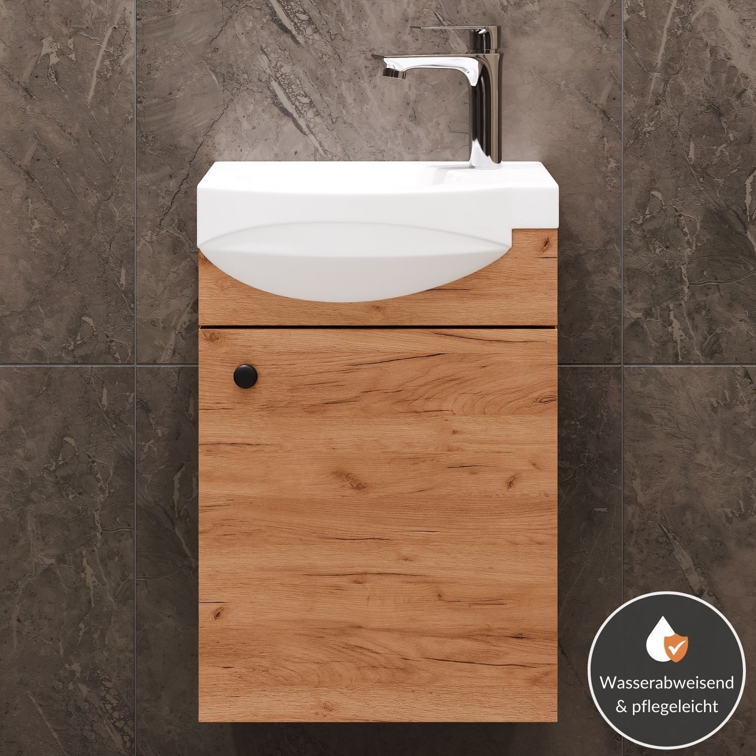 Planetmöbel Waschtisch Waschtischunterschrank 40cm Gold Eiche – Bild 5 von 5