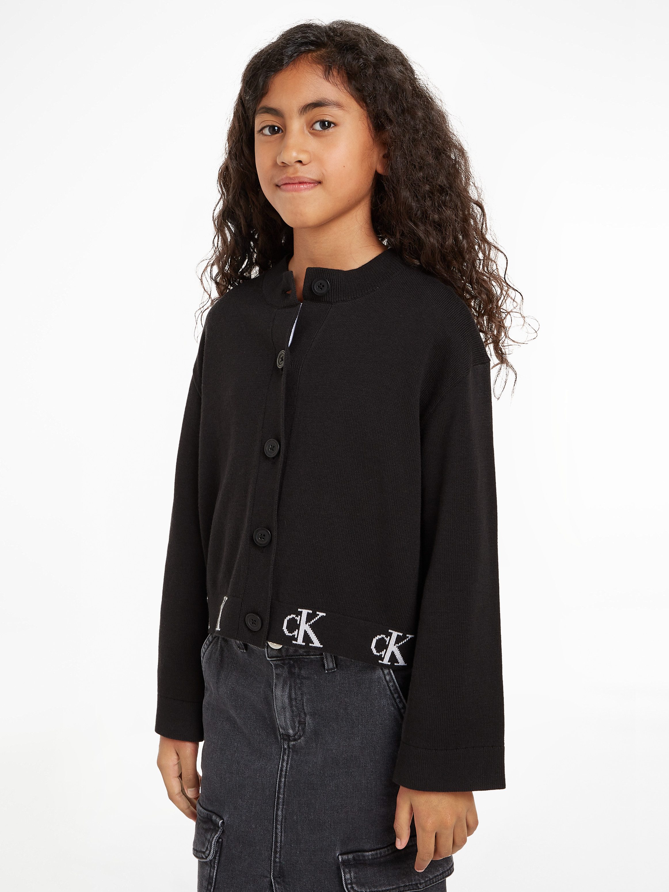 Calvin Klein Jeans Cardigan MONOGRAM LOGO CARDIGAN für Kinder bis 16 Jahre