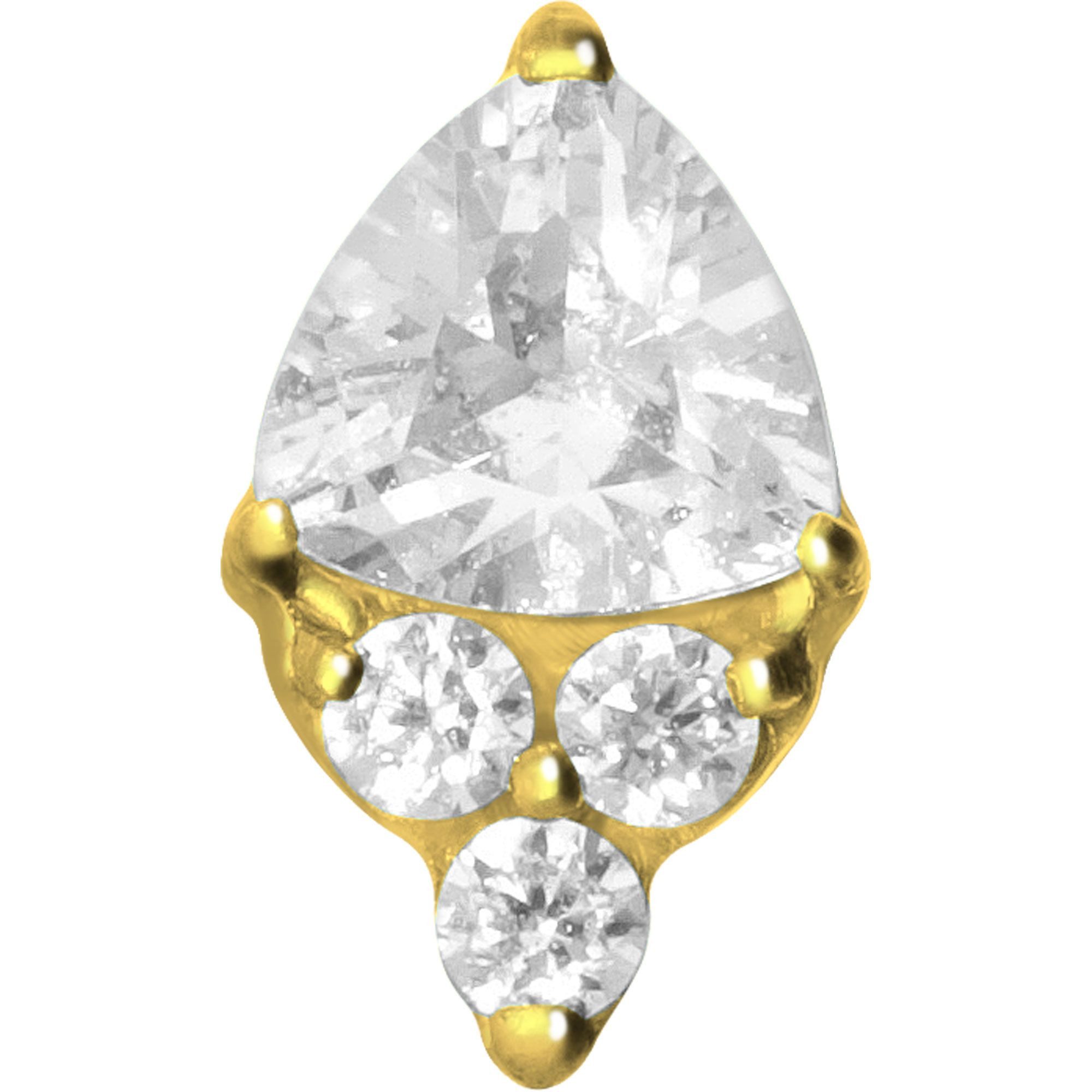 PIERCINGLINE Piercing-Set Titan Schraubaufsatz mit Außengewinde EINGEFASSTE KRISTALLE (Schraub-Aufsätze, 1-tlg)