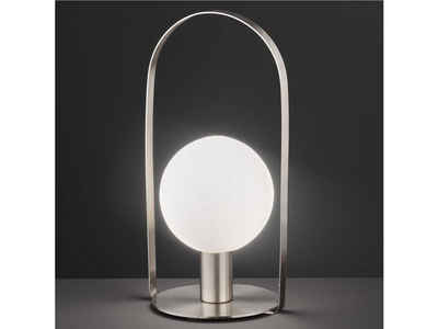 WOFI LED Tischleuchte, LED wechselbar, warmweiß, Bauhaus Design-Lampe Kugelleuchte innen, Lampen-Schirm Glas-Kugel, Nachttischlampe Fensterbank, Höhe 39,5cm