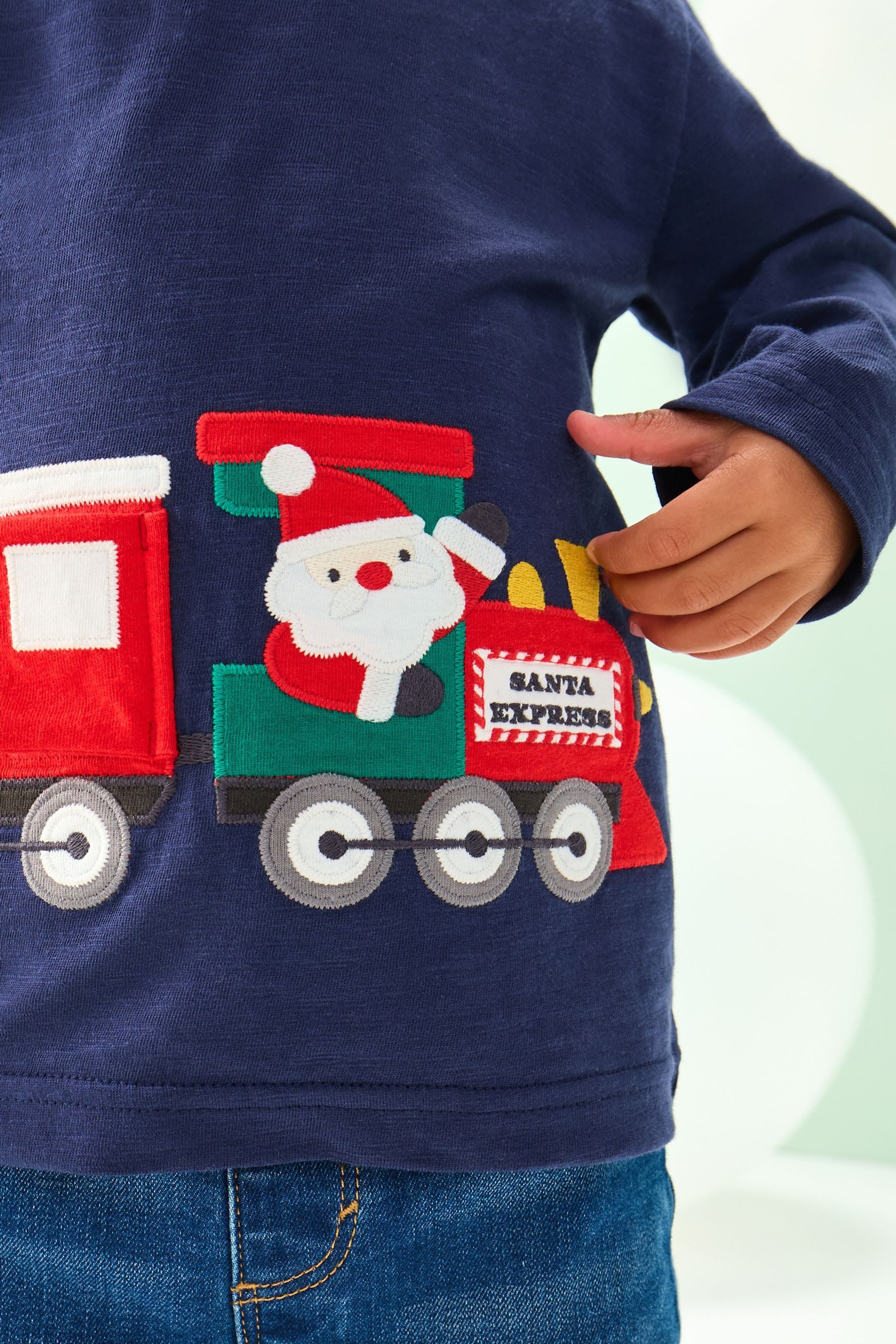 Next Langarmshirt Weihnachtliches, langärmeliges T-Shirt (1-tlg) günstig online kaufen
