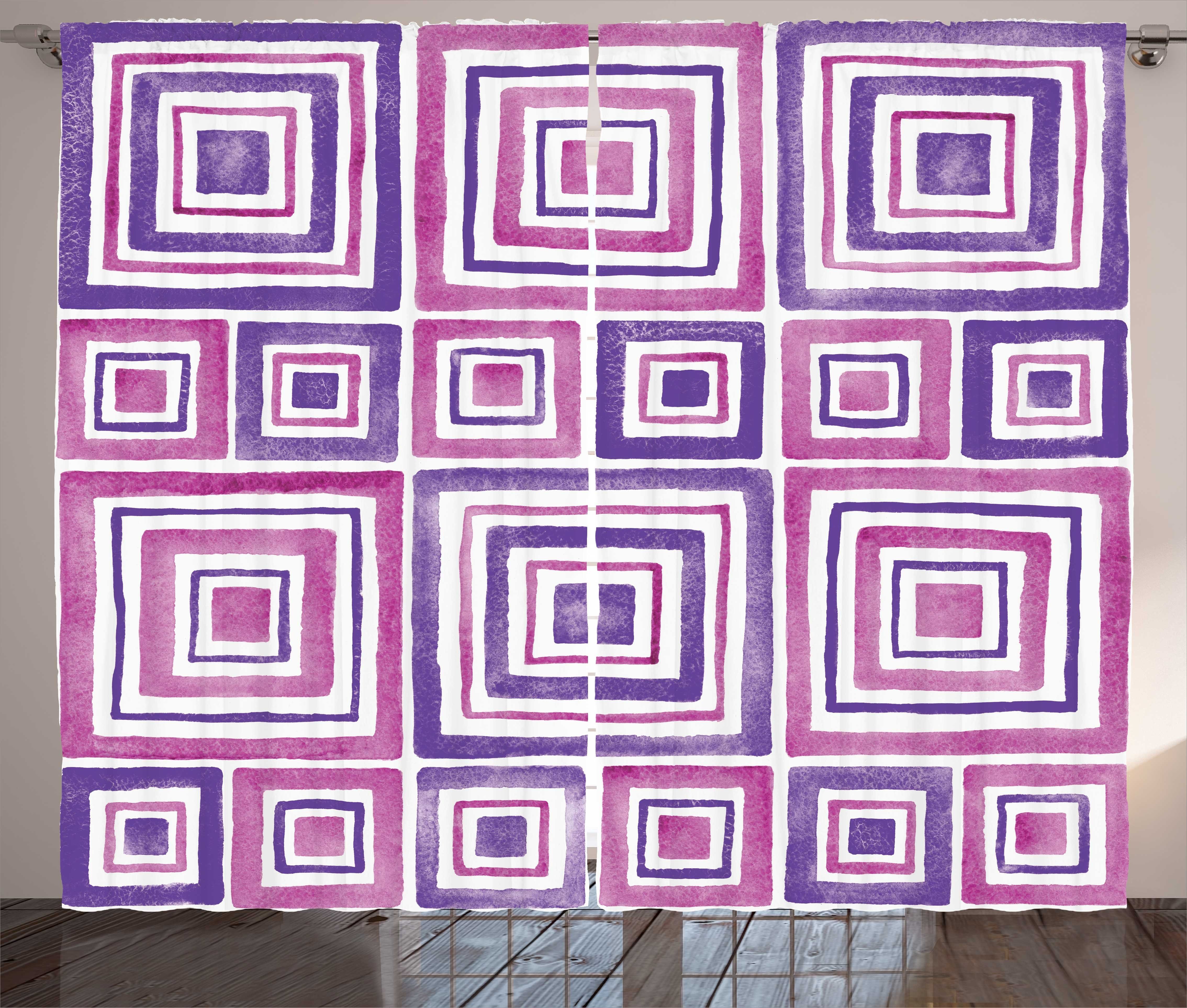 Gardine Schlafzimmer Kräuselband Vorhang geometrisch Schlaufen Haken, Nested mit und Bicolor Abakuhaus, Squares