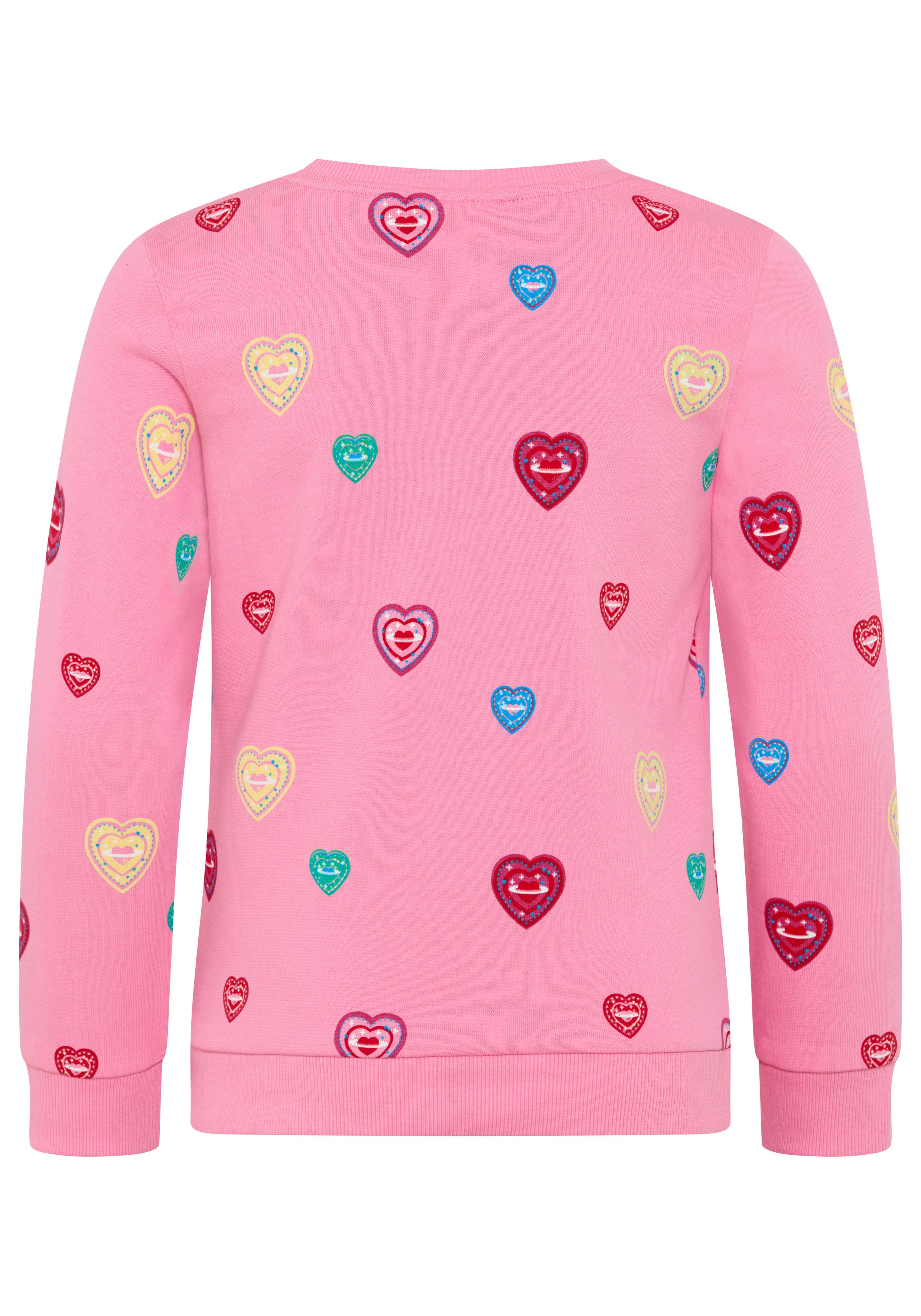 Scout Sweatshirt Shirt in süßem Herzen-Allover - NEU von SCOUT Allover gemustertes Sweatshirt, hüftlange Basic-Passform – Bild 5 von 5