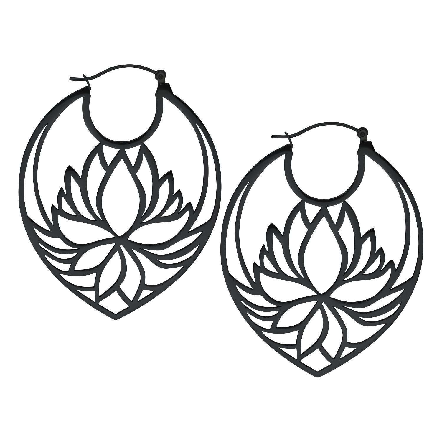 Paar Ohrhänger Lotus Hoops