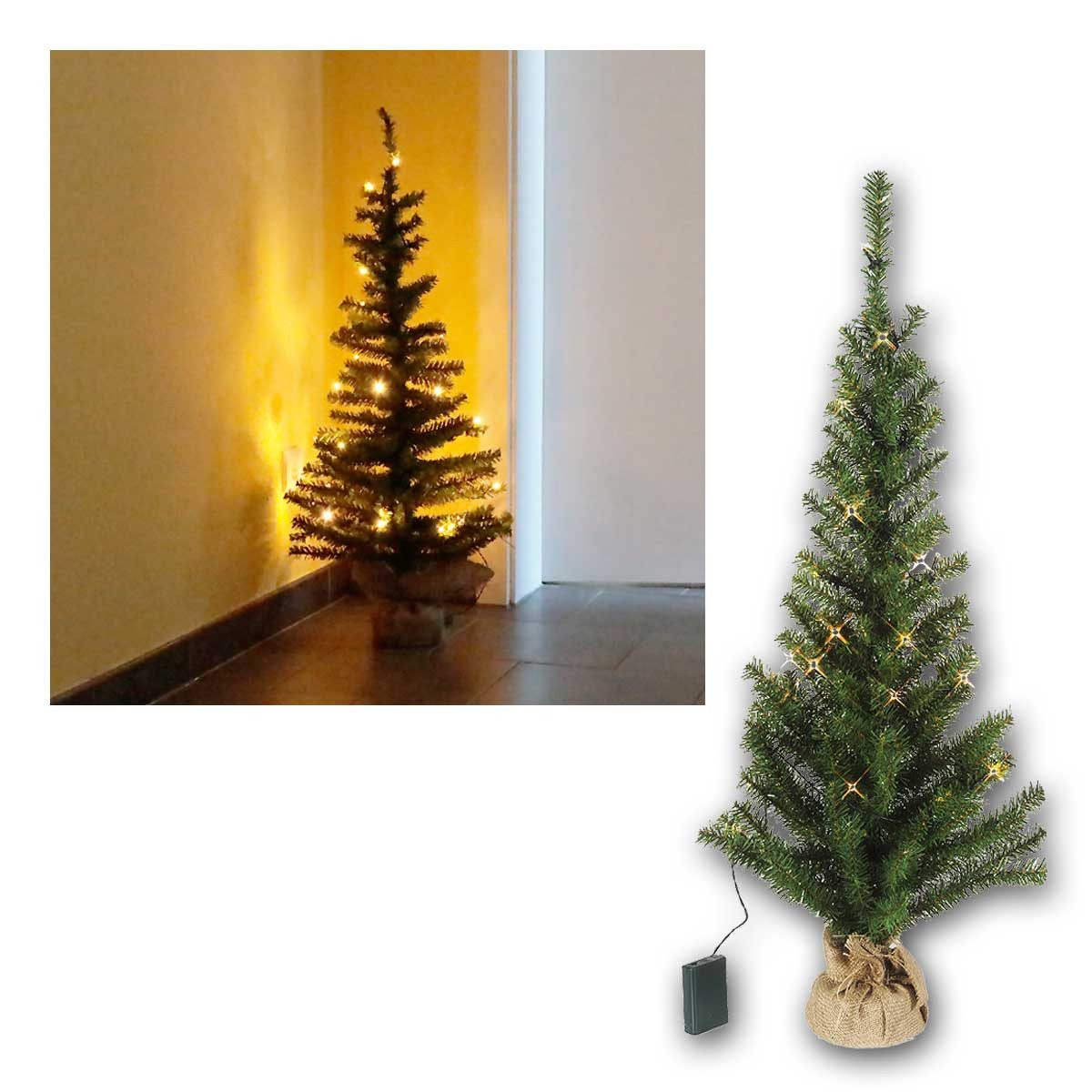 STAR TRADING Künstlicher Weihnachtsbaum Tannenbaum "Toppy" 90cm 30 LED ww, Batterie Timer