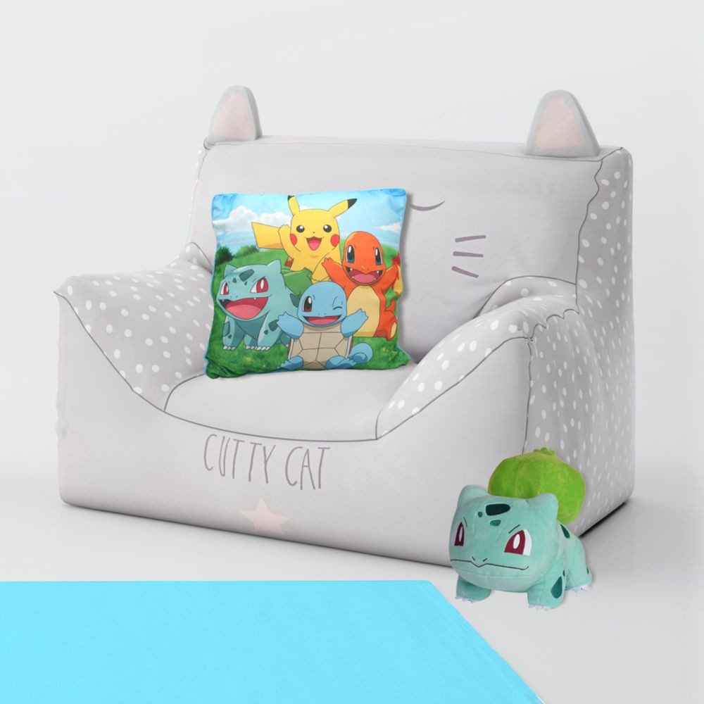 POKÉMON Dekokissen Pikachu, Bisasam, Glumanda & Schiggy Pokemon 40x40 cm Deko-Kissen