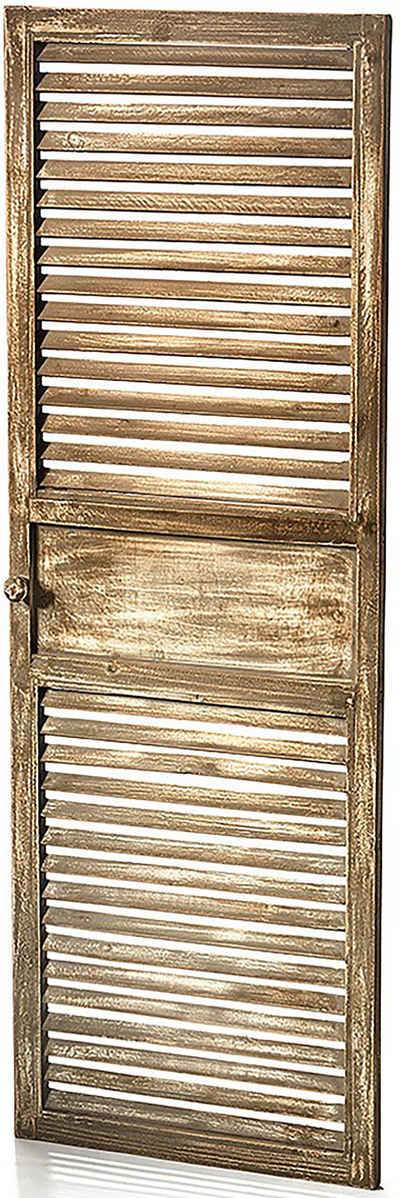 Kobolo Dekoobjekt Deko Fensterladen gray vintage - 40x115 cm, aus Holz