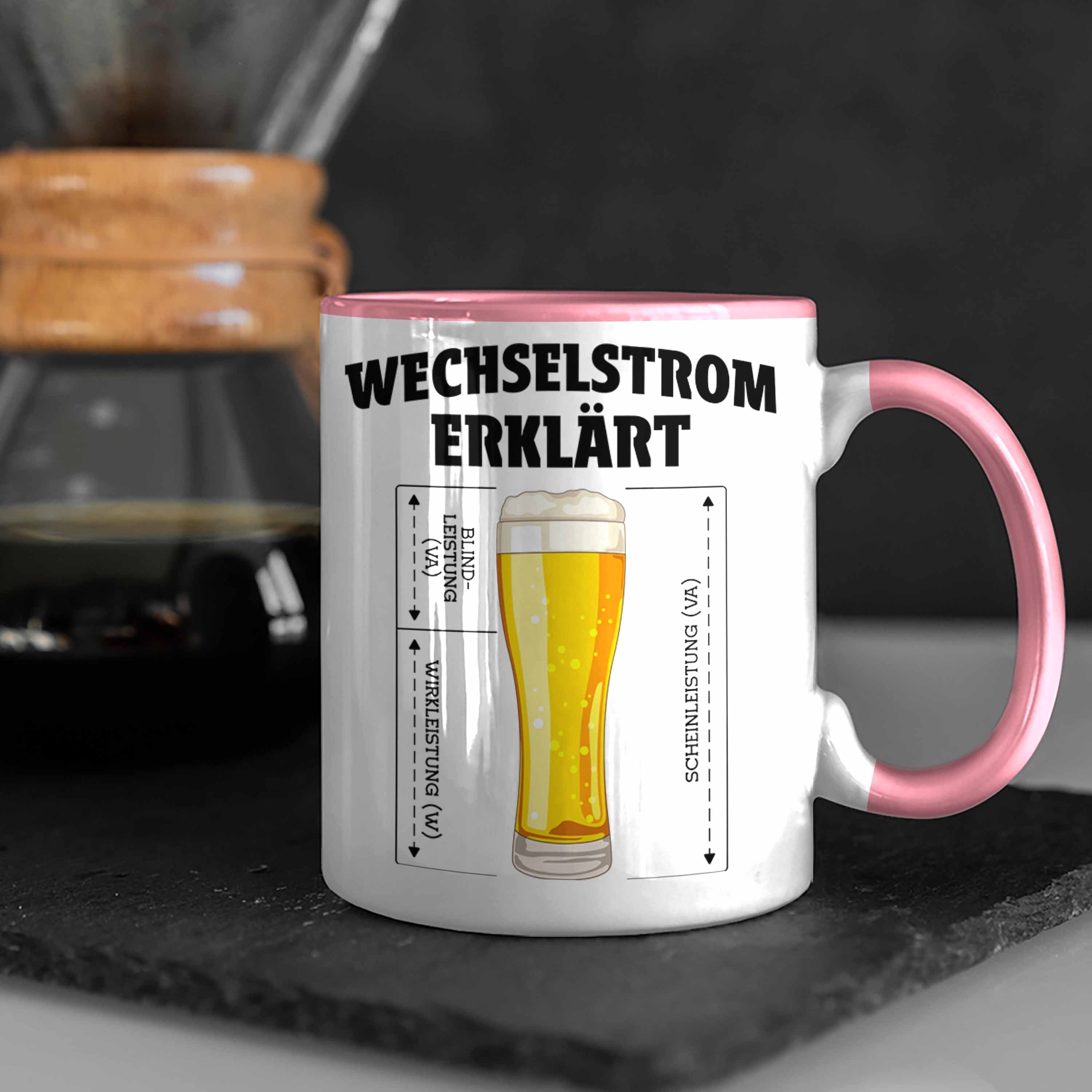 Trendation Tasse Geschenk Tasse Trendation Männer Tassen Gadget - Lustig Geschenke Elektriker Rosa Spruch Kaffeebecher