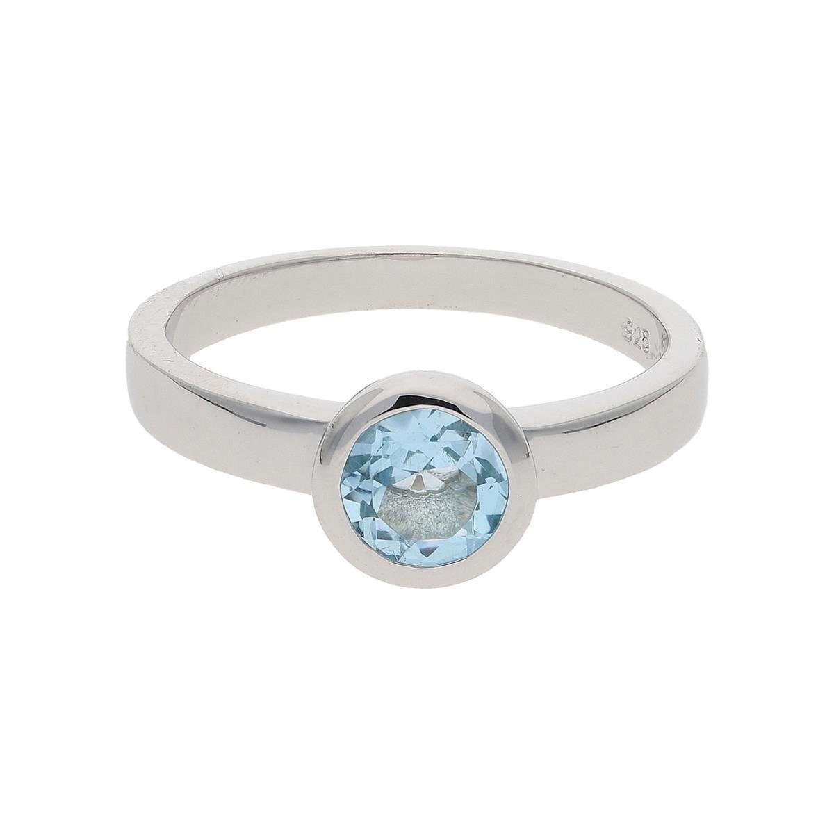 Fingerring JuwelmaLux Ring 925/000 Sterling Silber mit echten Blautopas JL10-07-2