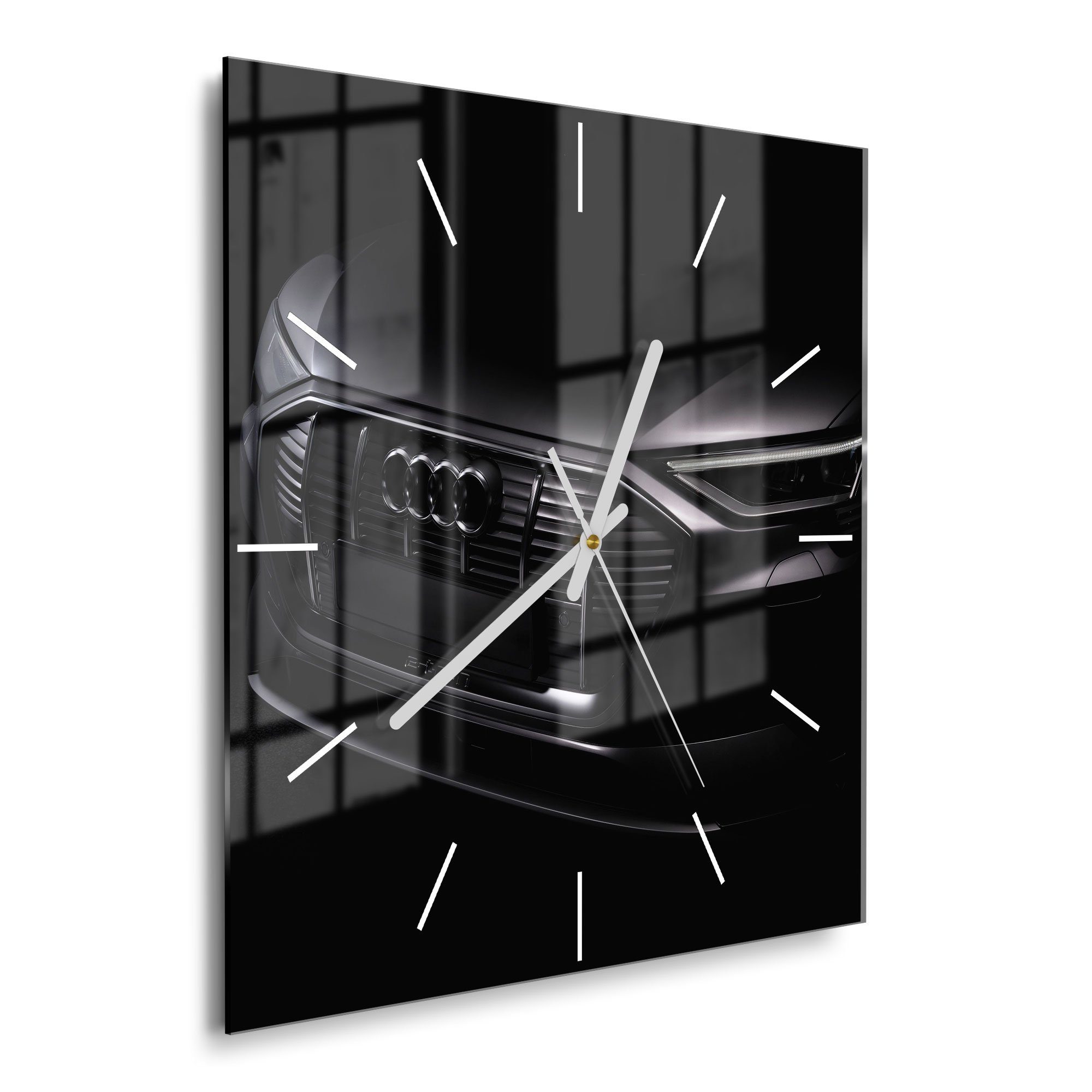 DEQORI Wanduhr 'Audi Frontalaufnahme' (Glas Glasuhr modern Wand Uhr Design günstig online kaufen