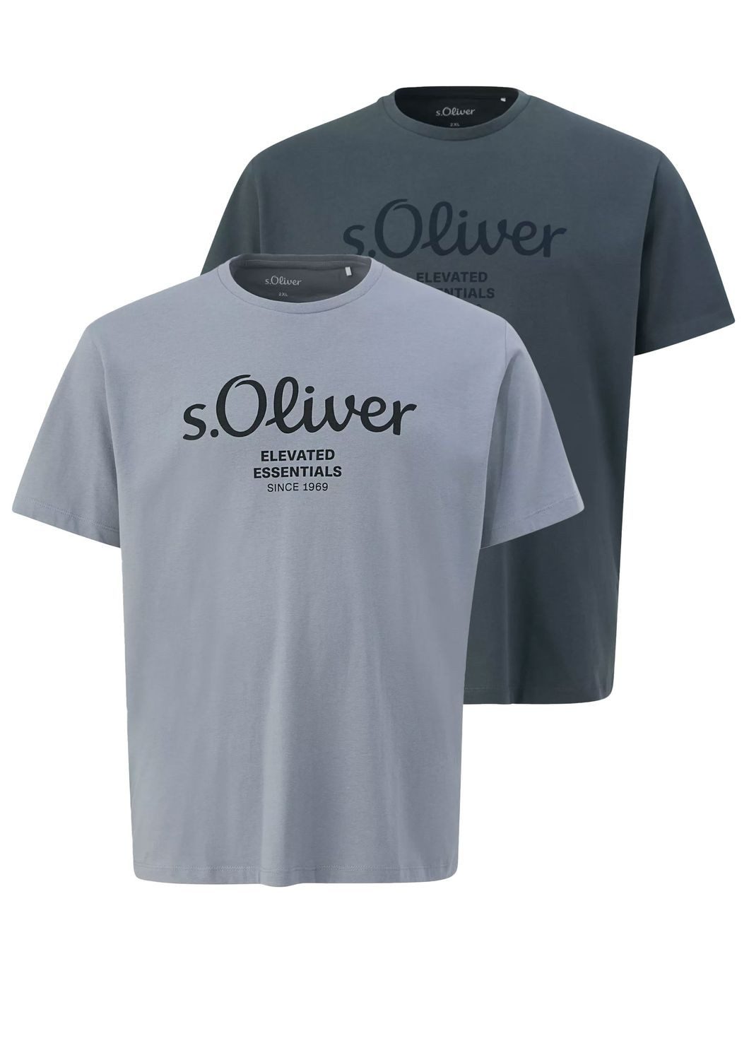 s.Oliver T-Shirt Big Size (2-tlg) Rundhals, kurzarm, Logo-Aufdruck günstig online kaufen