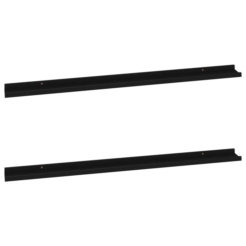 furnicato Wandregal Wandregale 2 Stk. Schwarz günstig online kaufen
