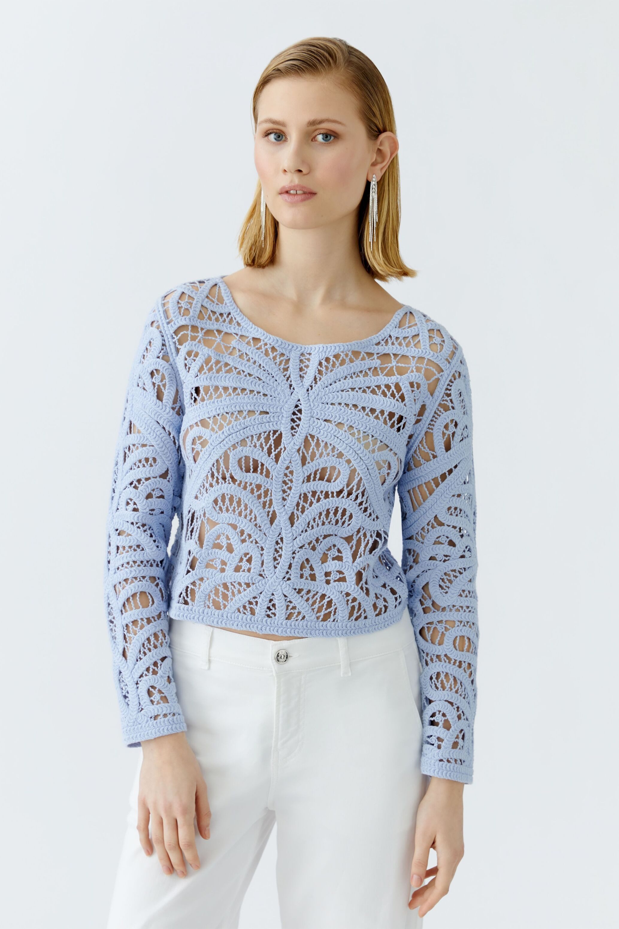 Oui Rundhalspullover Pullover reine Baumwolle günstig online kaufen