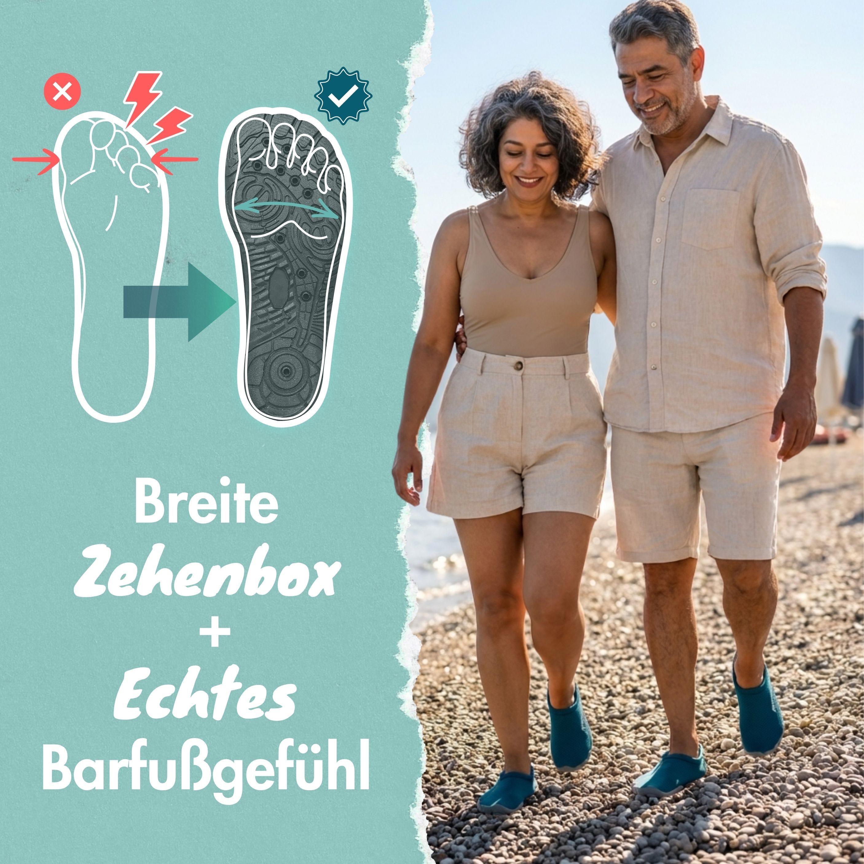 Momevo WaterMates Badeschuhe Damen & Herren – Aquaschuhe rutschfest Badeschuh