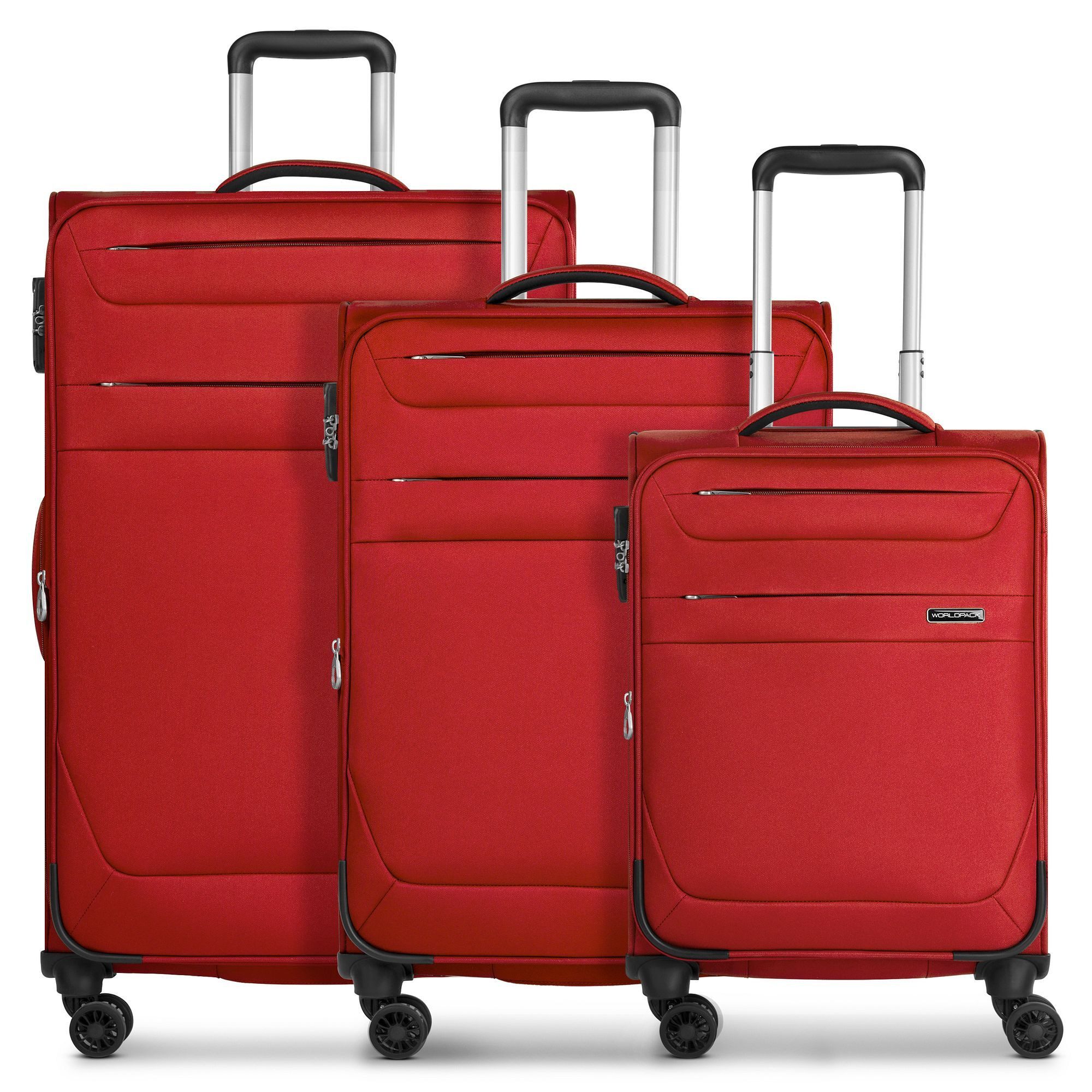 WORLDPACK Trolleyset Chicago, 4 Rollen, (3-teilig, 3 tlg), Polyester