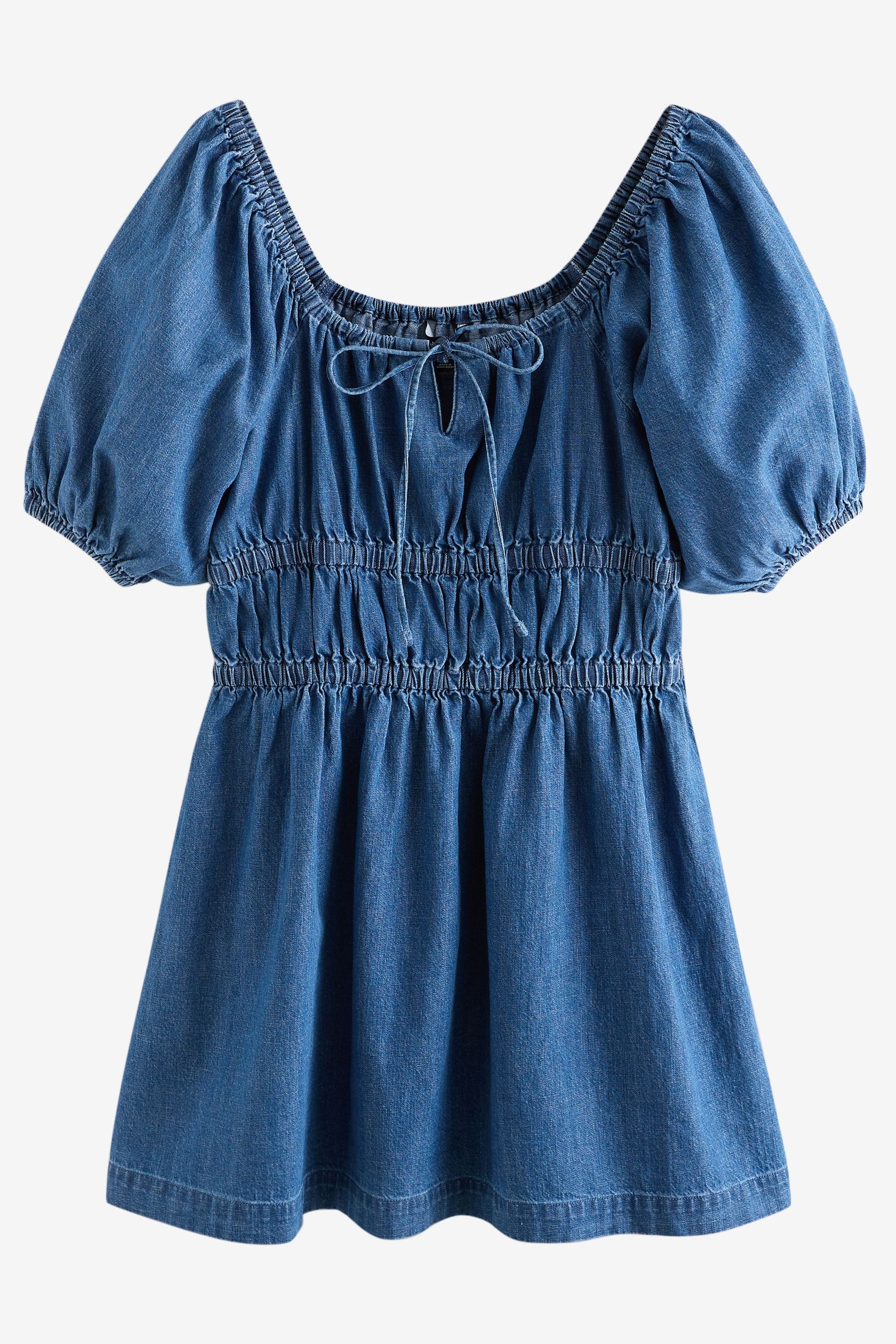 Next Jeanskleid Denim-Minikleid mit Puffärmeln (1-tlg)