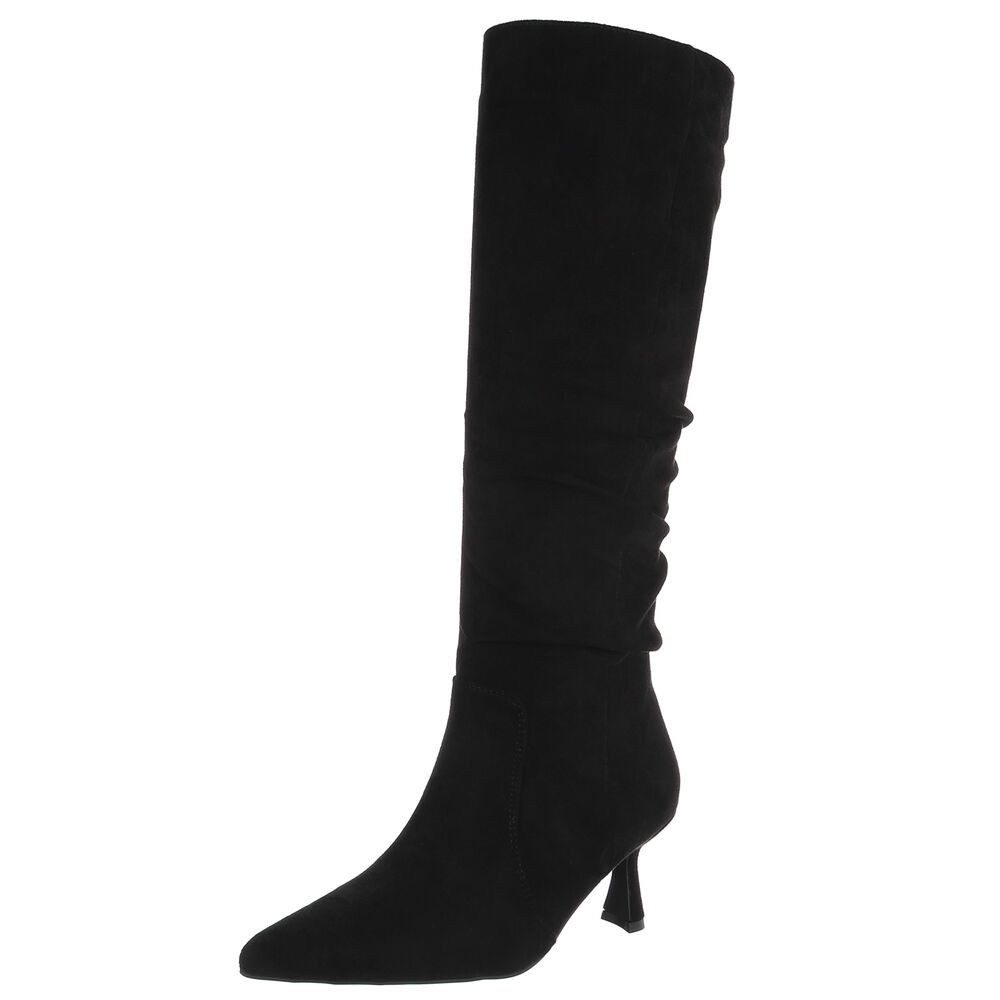 Ital-Design Elegante Overknee-Stiefel mit Stiletto Absatz für Damen Сапоги (90418005) Pfennig-/Stilettoabsatz Сапоги in Schwarz