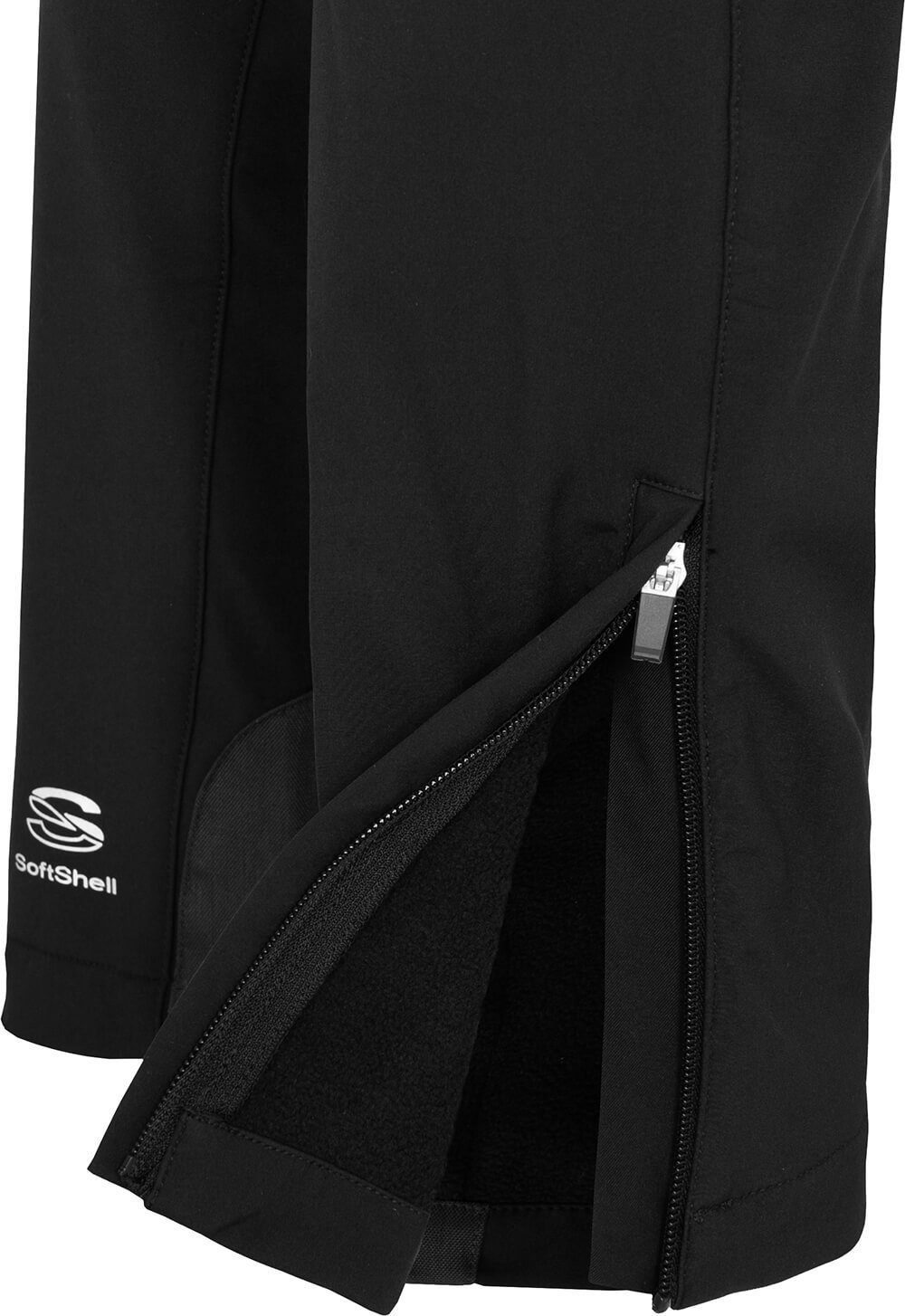 Bergson Outdoorhose MAILA Damen Winter Softshellhose, winddicht, warm, Kurzgrößen, schwarz