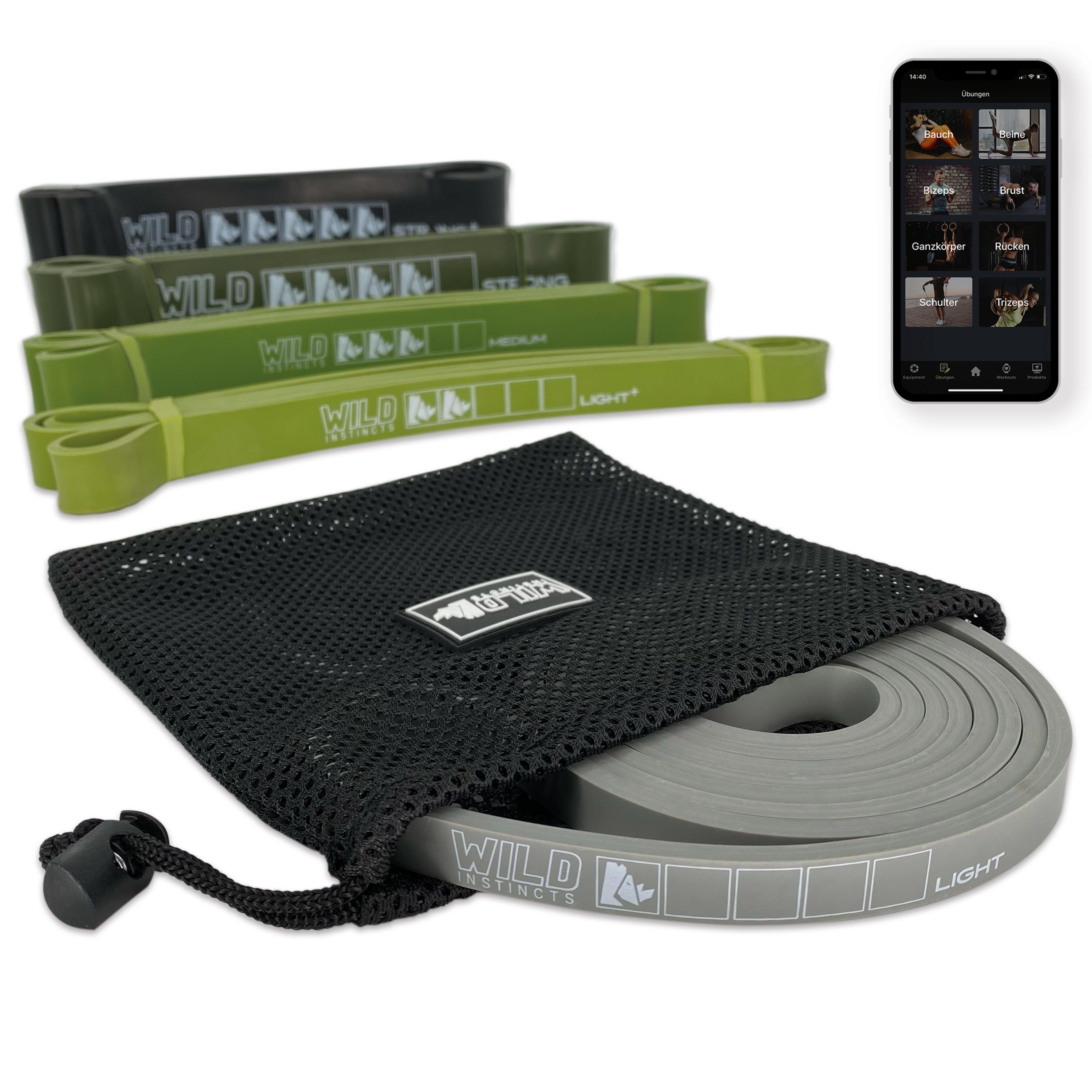 Kletterwalu 8-förmiges Widerstandsband Set - Klimmzugbänder Für Heimtraining & Yoga