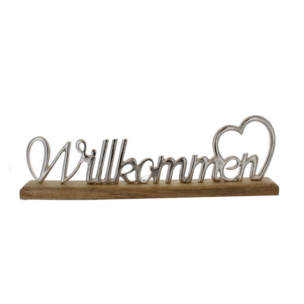 MICA Dekofigur Standdeko - Schriftzug - Willkommen - ca. 47,5 x 5 x 15 cm günstig online kaufen