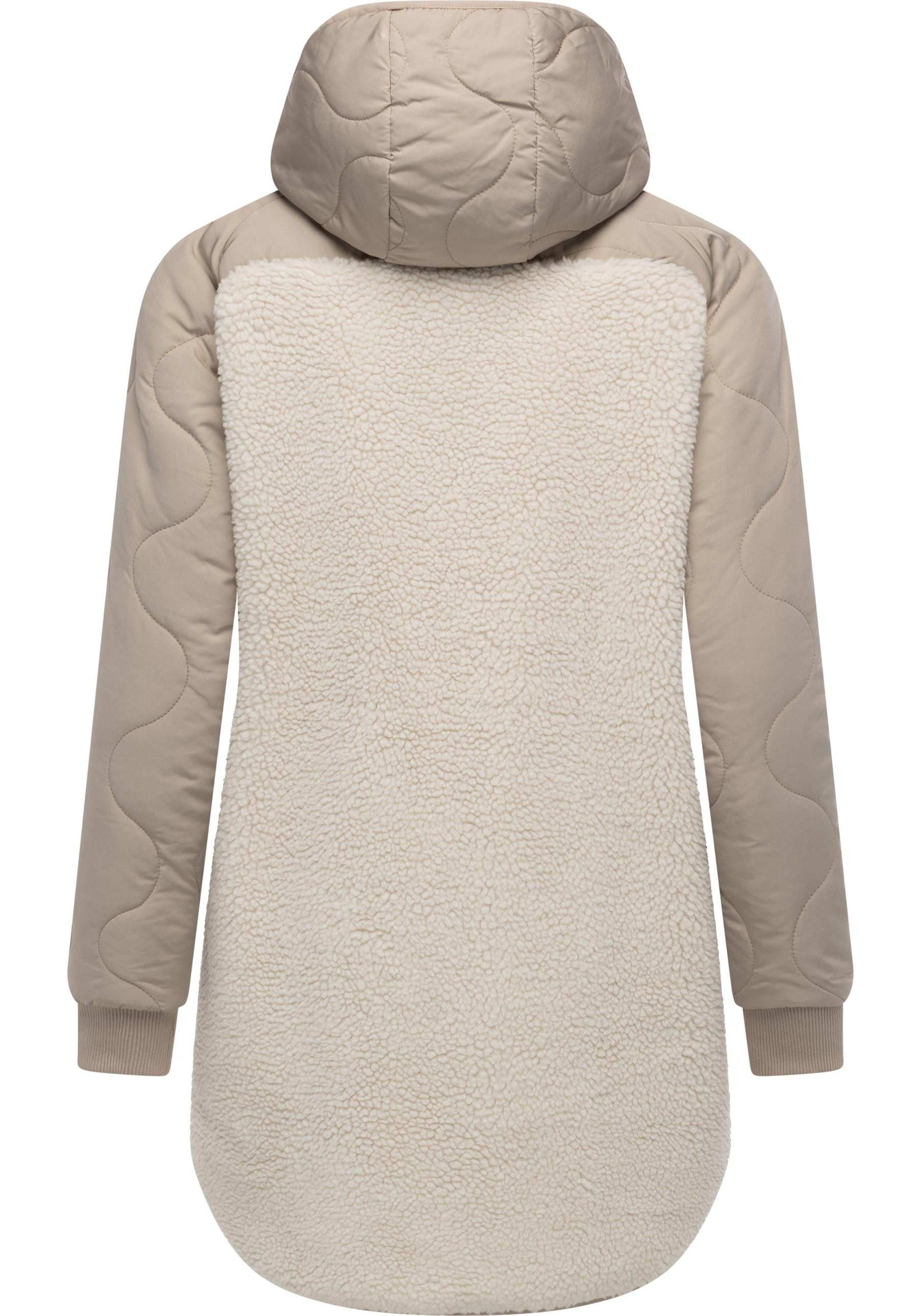 Ragwear Fellimitatmantel Longeddy Kuscheliger Plüschmantel mit Kapuze