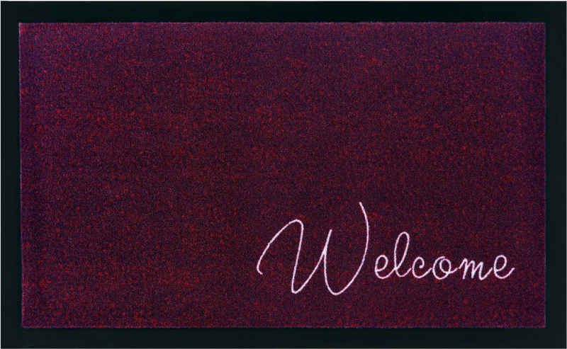 Fußmatte Welcome, Home affaire, rechteckig, Höhe: 5 mm, Waschbar, Robust, Pflegeleicht, Rutschfest, mit Spruch