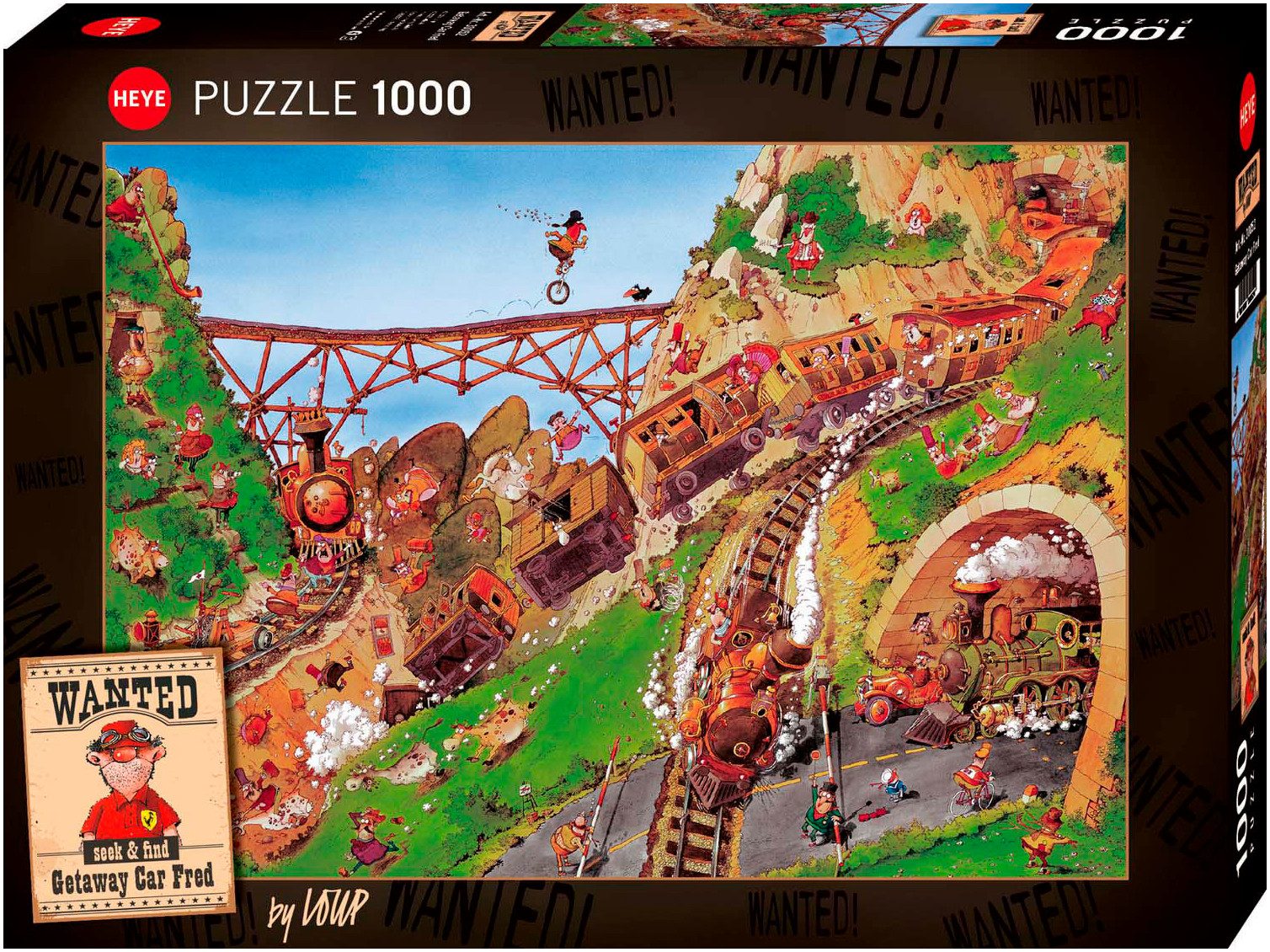 HEYE Puzzle Getaway Car Fred / Wanted!, 1000 Puzzleteile, Made in Germany günstig online kaufen