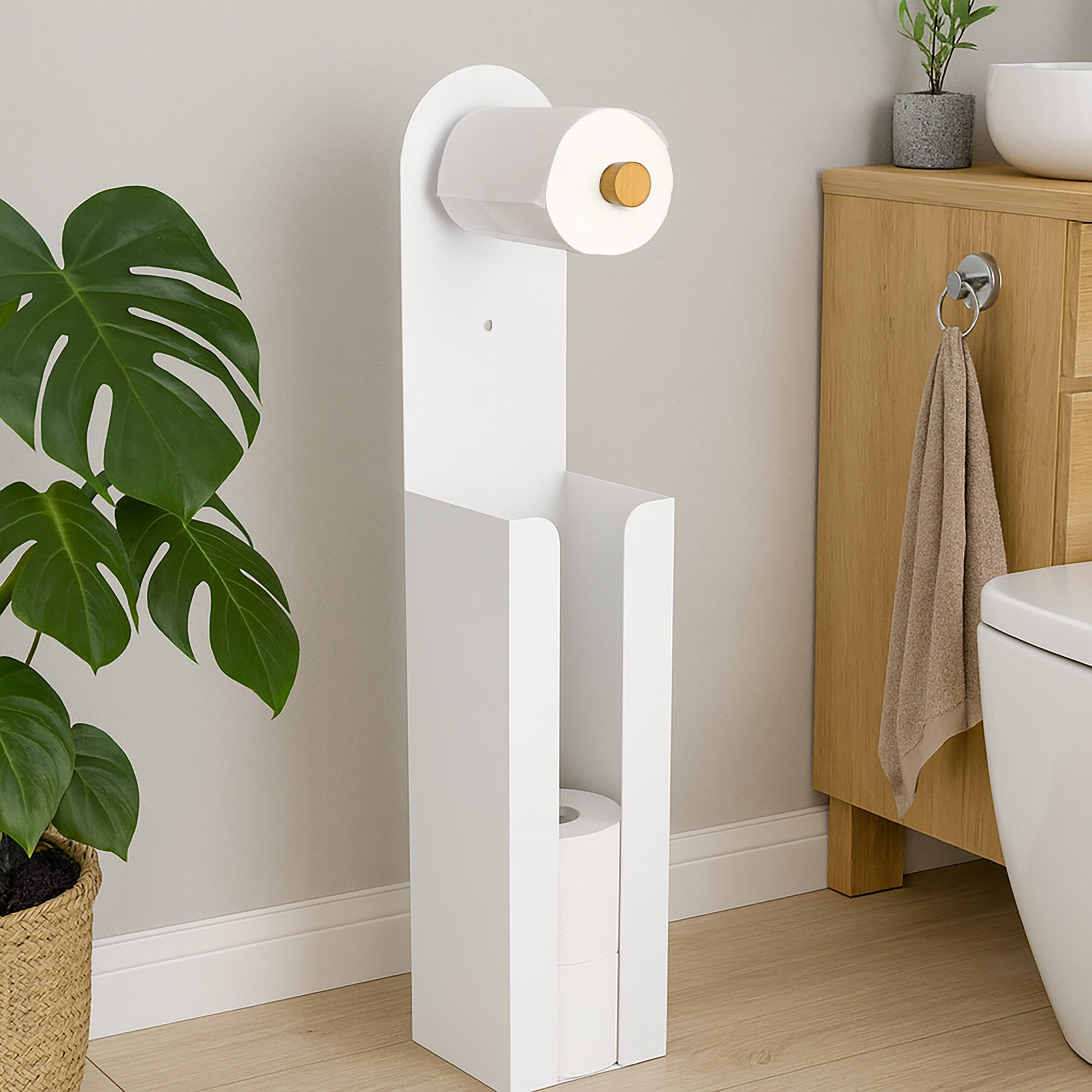 relaxdays Toiletten-Ersatzrollenhalter Toilettenpapierhalter freistehend 2 günstig online kaufen