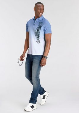 DELMAO Poloshirt mit Farbverlauf und Print-NEUE MARKE!