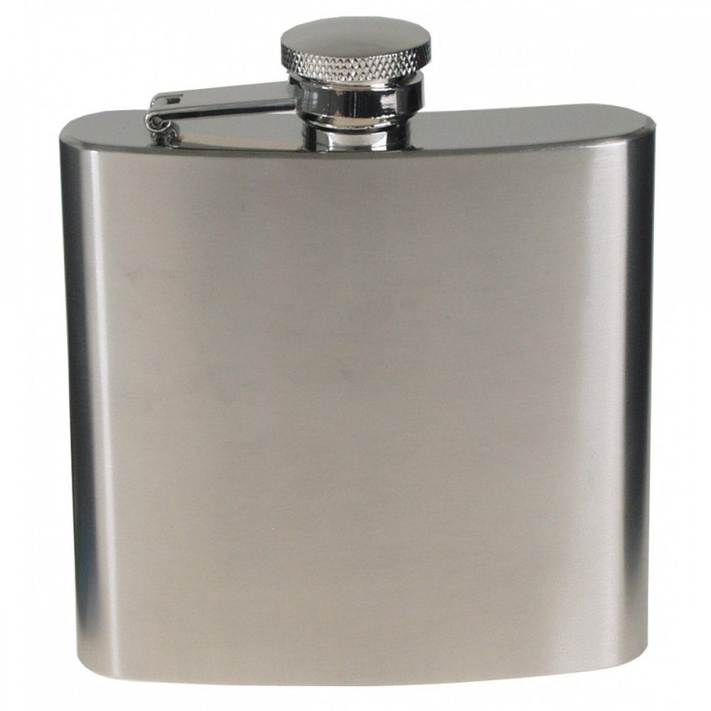 FoxOutdoor Flachmann Flachmann, Edelstahl, chrom matt, 6 OZ, 170 ml, Edelstahl