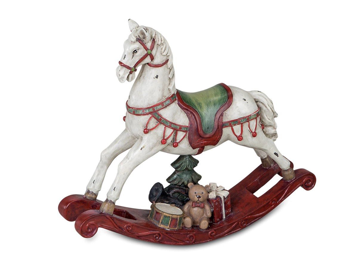 formano Dekofigur Weihnachtsfigur Schaukelpferd Deko creme-rot Winterzeit günstig online kaufen
