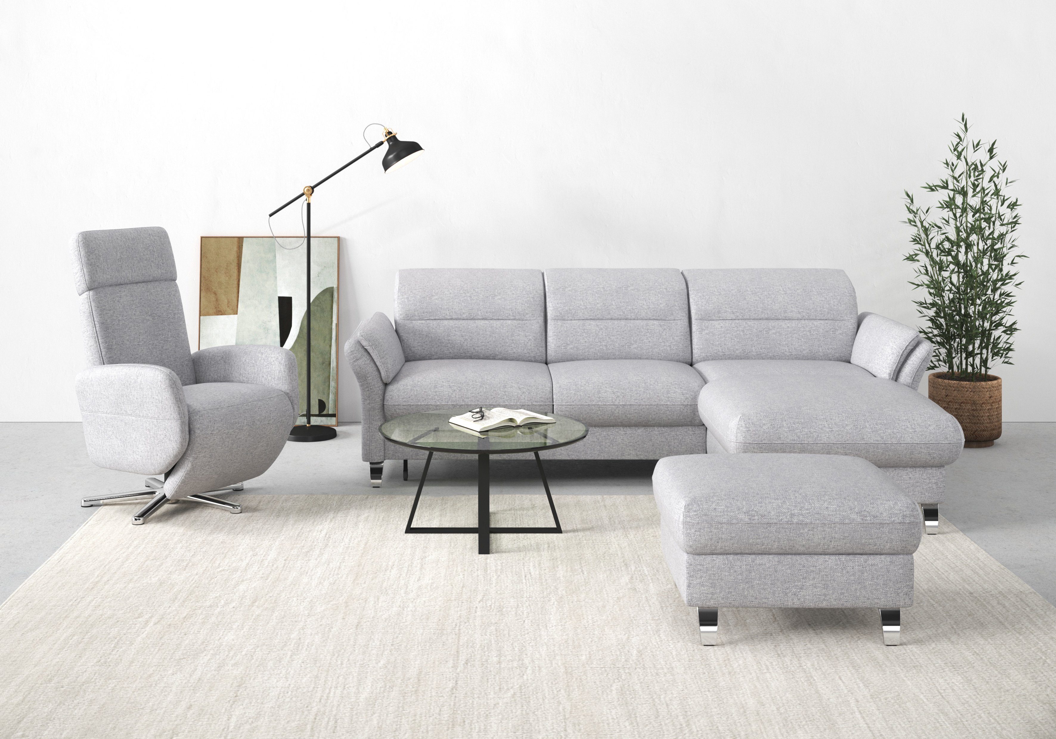 sit&more Ecksofa "Grenoble L-Form mit Federkern", wahlweise mit Bettfunktio günstig online kaufen