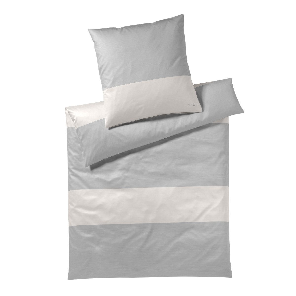 JOOP! Bettwäsche JOOP! Comfort Satin Bettwäsche Split 4118-9 stone Streifen 135x200, Comfort Satin, 2 teilig, Mit Reißverschluss