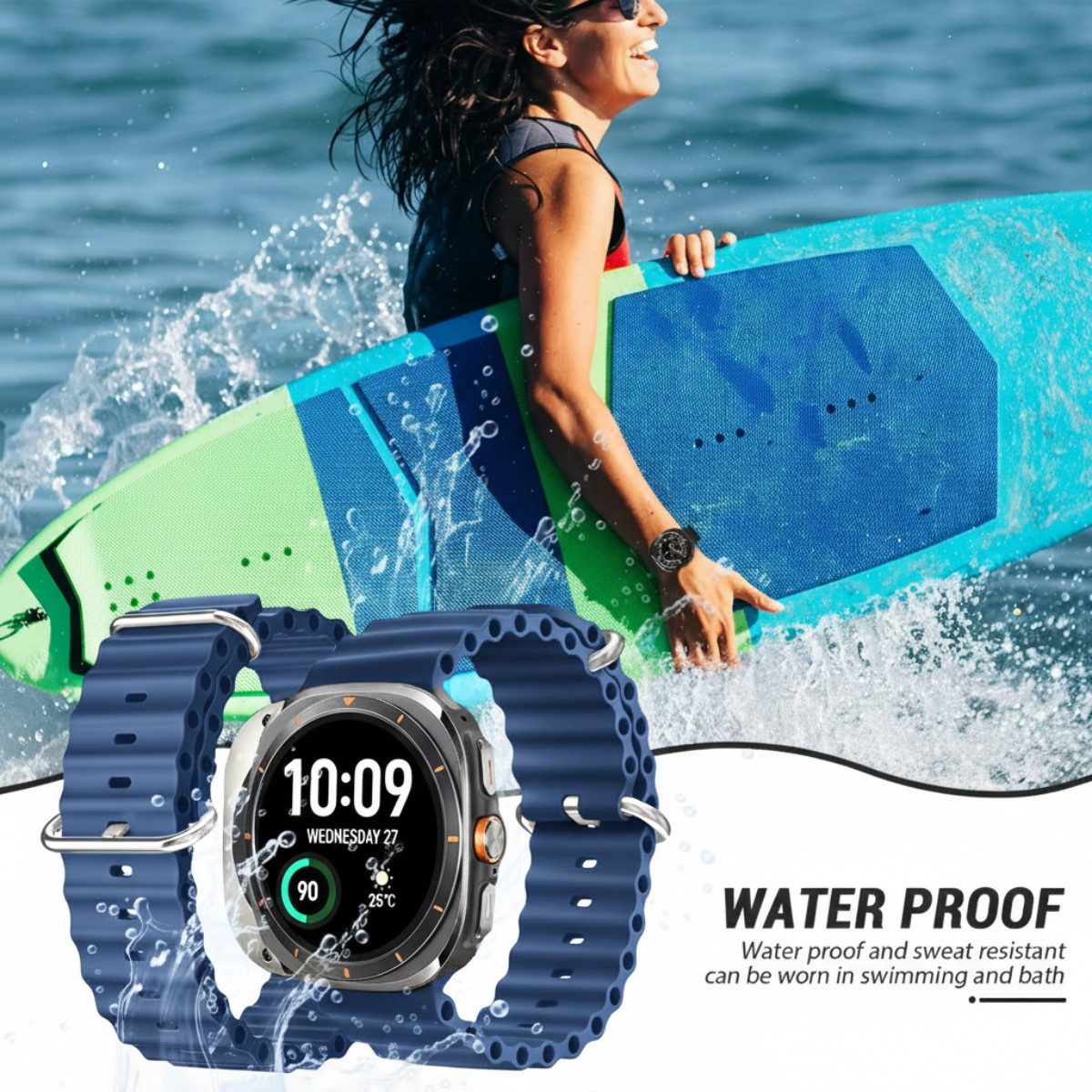 Ventarent Smartwatch-Armband Apple Watch Ultra Ocean Armband Band 42mm/44mm/45mm/46mm/49mm, Silikon Armband Band für Apple Watch Ultra 1 2 und 3