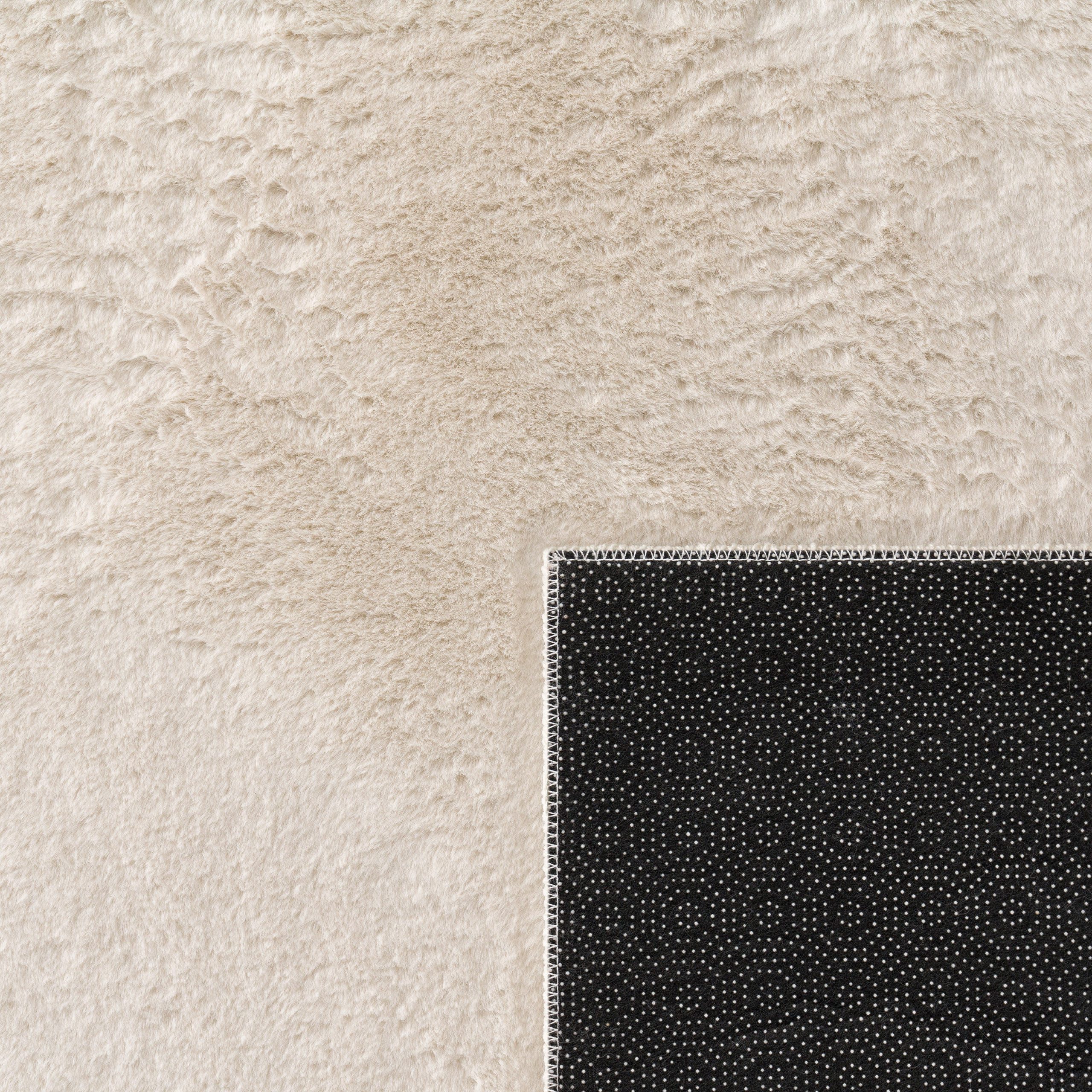 Carpetia Fellteppich Kunstfell Hasenfell-Optik, rund, Höhe: 10 mm, seidig weich & flauschig mit dichter Kurzflorstruktur – Bild 5 von 5