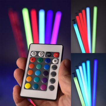 NYVI LED Dekolicht LED RGB Leuchtstab mit Fernbedienung - Lichtstab mit 8 Farben & 6 Farbwechsel-Programmen, LED fest integriert, Farbwechsel, Dimmbar, Niedriger Energieverbrauch, Hohe Lebensdauer