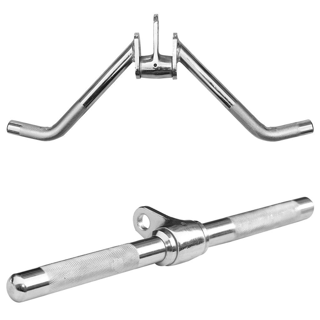 Sporttrend 24 Trainingshilfe Seilzug Set - SZ Curl Griff + Bizeps Stange