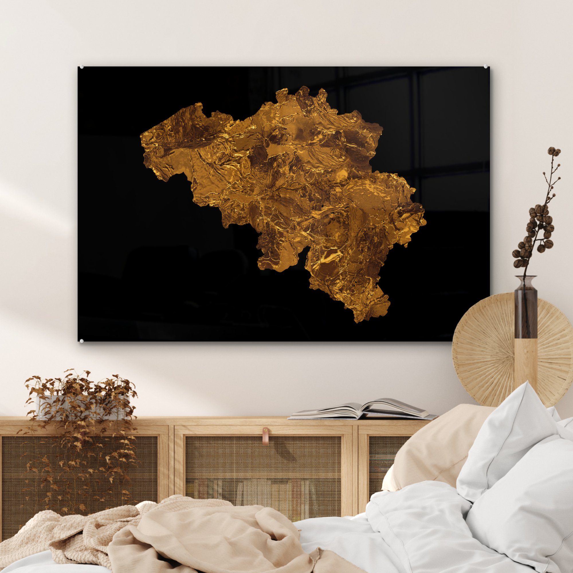 - (1 MuchoWow - Karte Europa Farbe, Schlafzimmer Acrylglasbilder St), von Acrylglasbild Wohnzimmer & Belgien