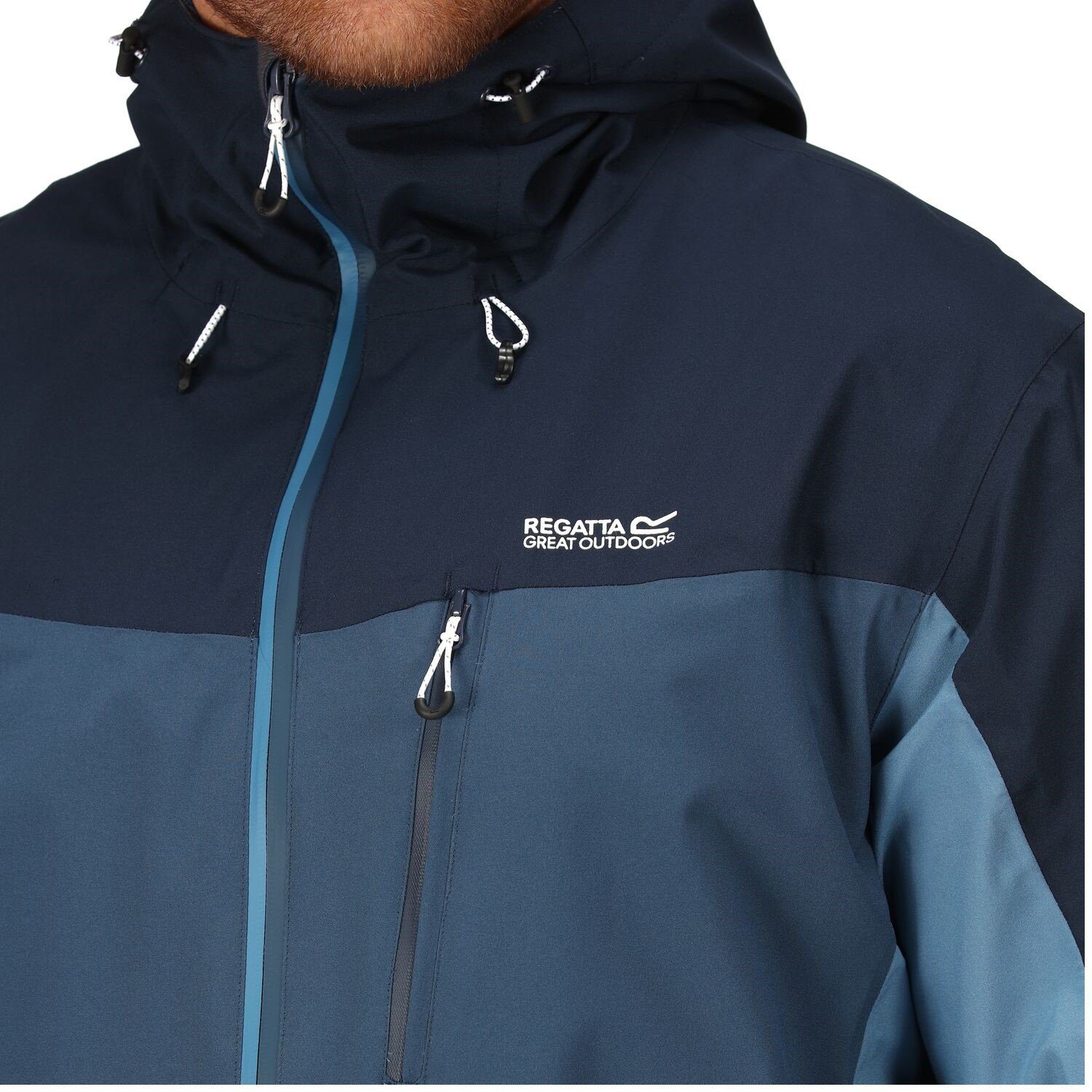 Wasserdicht Herren Regenjacke und Winddicht Regatta Outdoorjacke Dunkelblau Birchdale