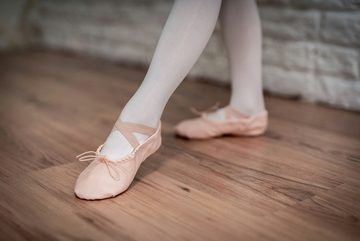 tanzmuster Ballettschuhe Charlie mit geteilter Ledersohle Tanzschuh Ballettschläppchen für Mädchen