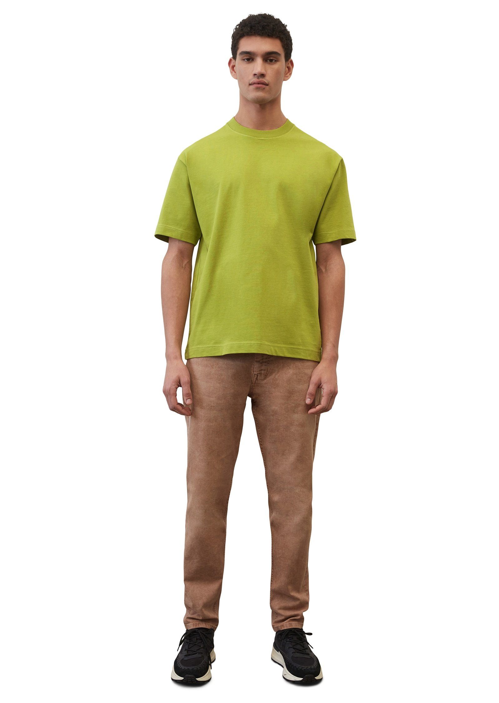 Heavy-Jersey aus T-Shirt hochwertigem dunkelgrün O'Polo Marc