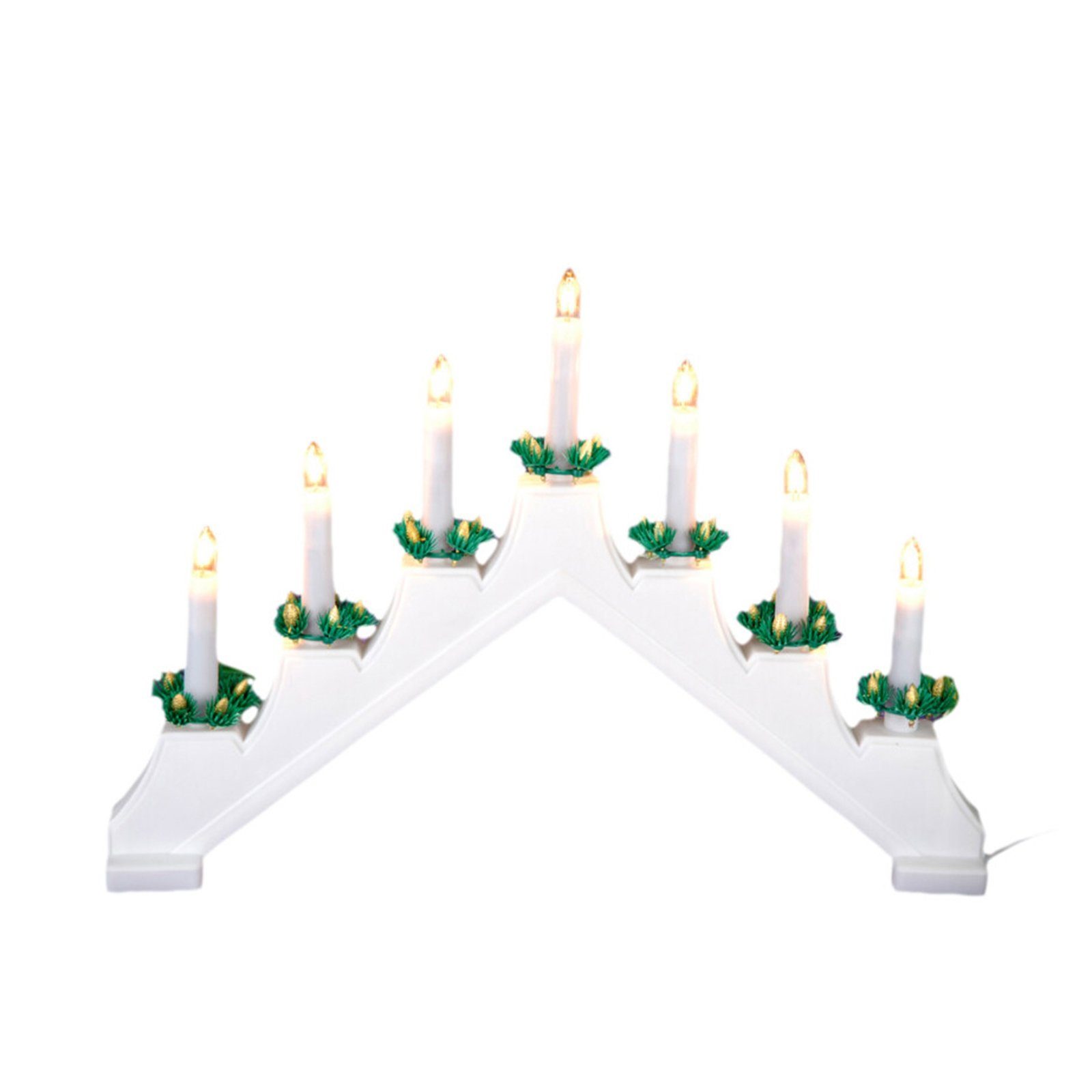 mit Lichterbogen Schwibbogen Weihnachtsdeko HTI-Living 7 Kerzenbrücke Schwibbogen Lampen,