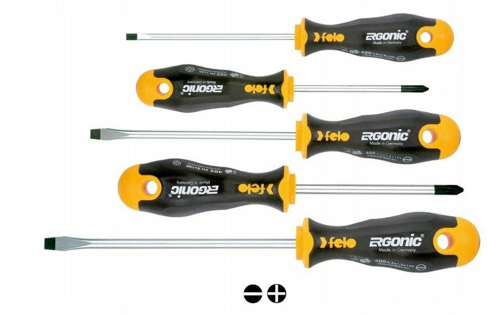 Wolfcraft Schraubendreher FELO SCHRAUBENDREHER-SATZ 5-tlg. SERIE 400 ERGONIC