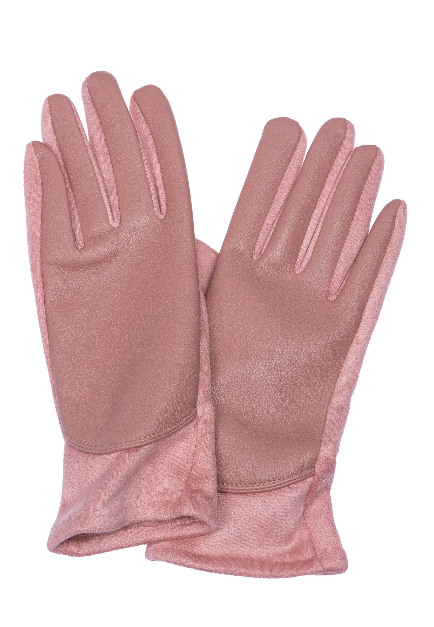 GLV016 uni rosa Damen klassisch elegante Handschuhe Strickhandschuhe Caspar