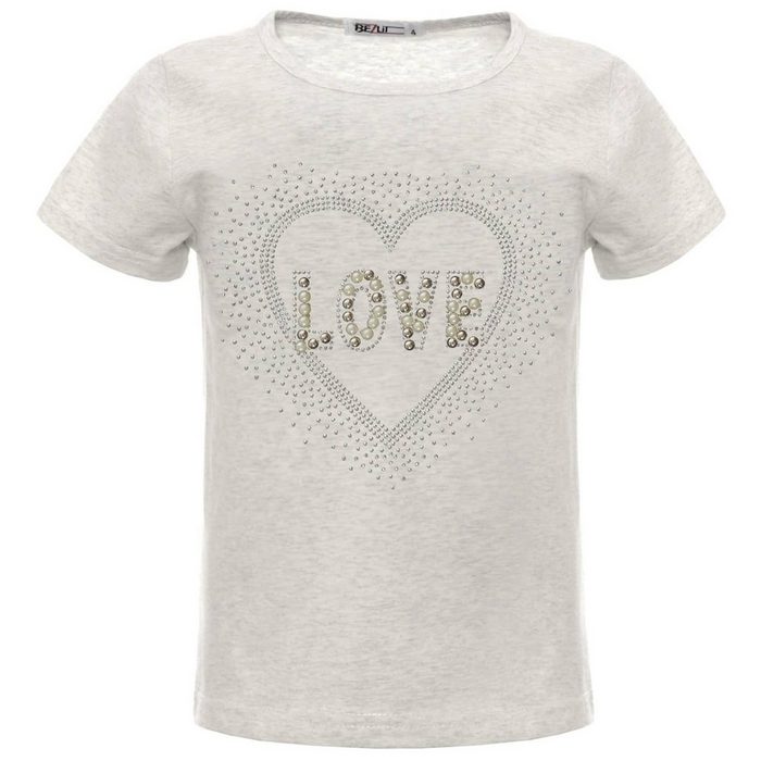 BEZLIT T-Shirt Mädchen Sommer T-Shirt mit Glitzersteinchen und Kunst-Perlen (1-tlg) mit Motiv